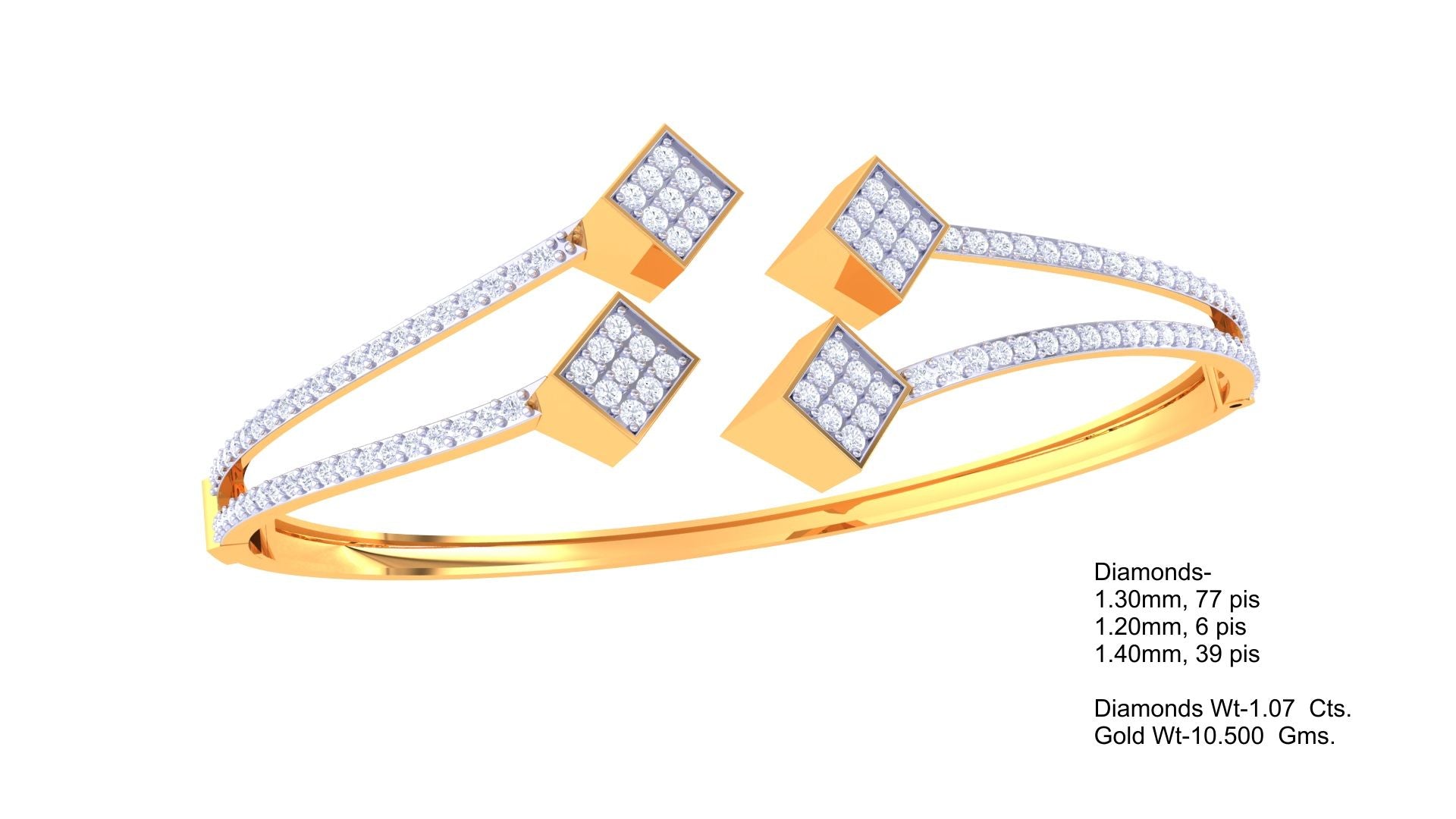 Orbit Square Sparkle Statement Bangle