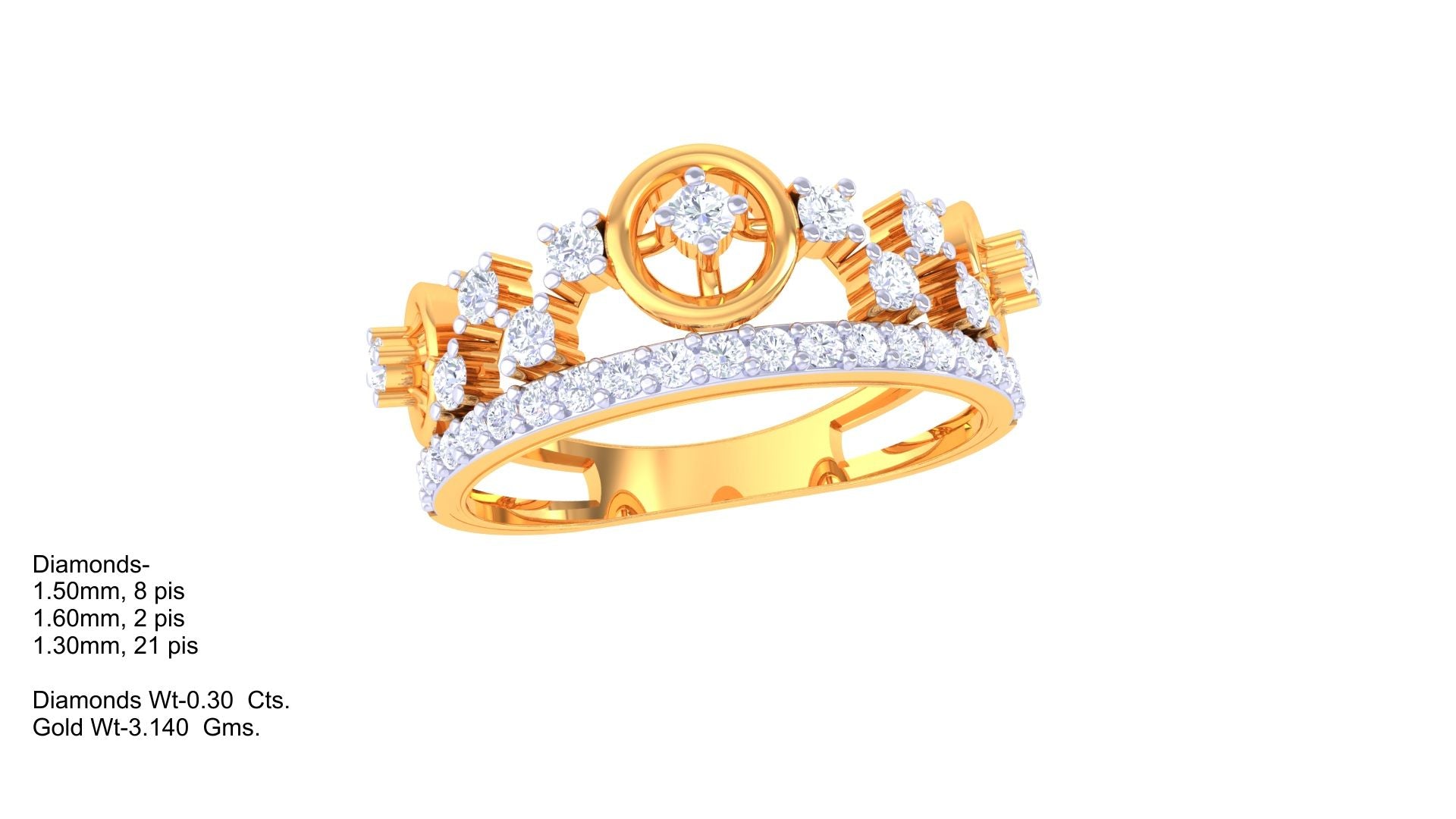 Majestic Crown Halo Band Ring