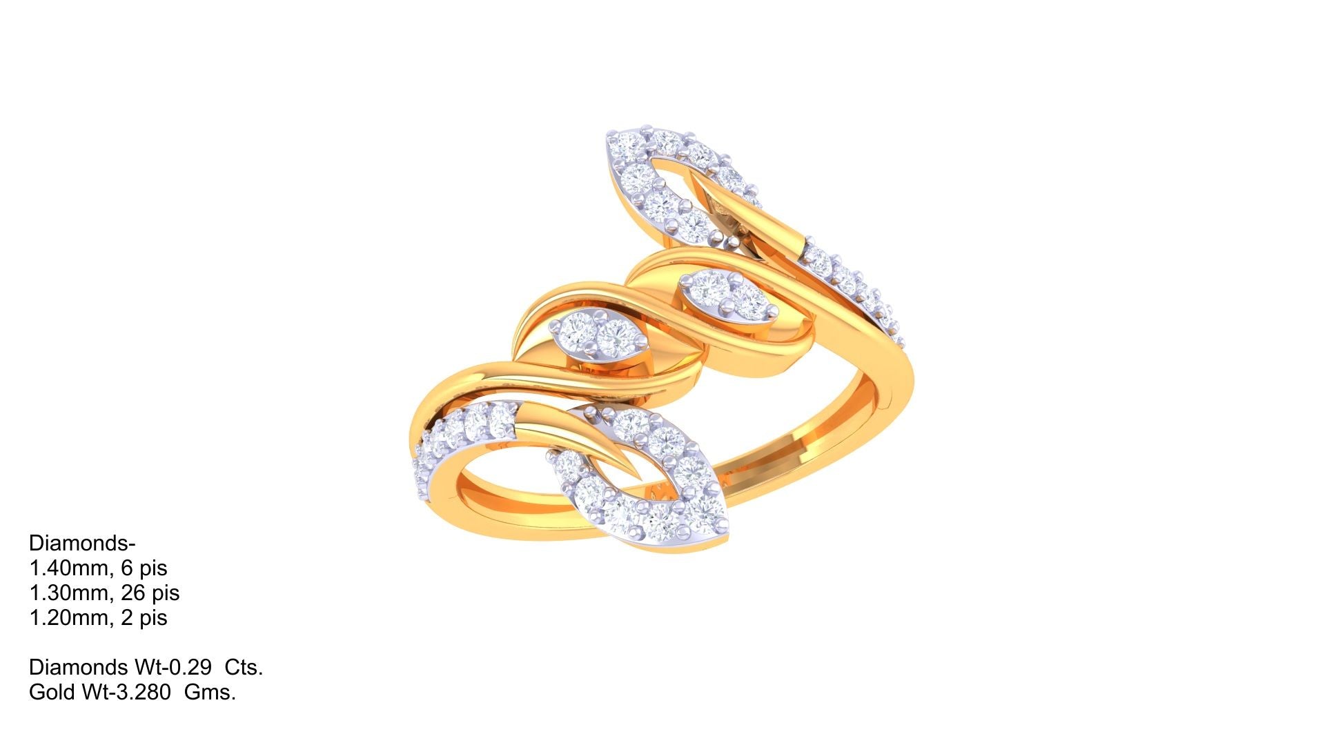 Intertwined Flow Diamond Accent Ring