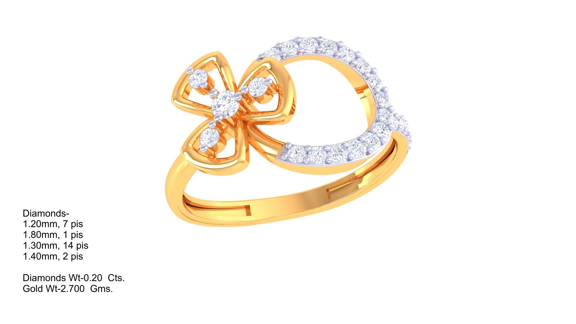 Butterfly Bloom Sparkle Band Ring