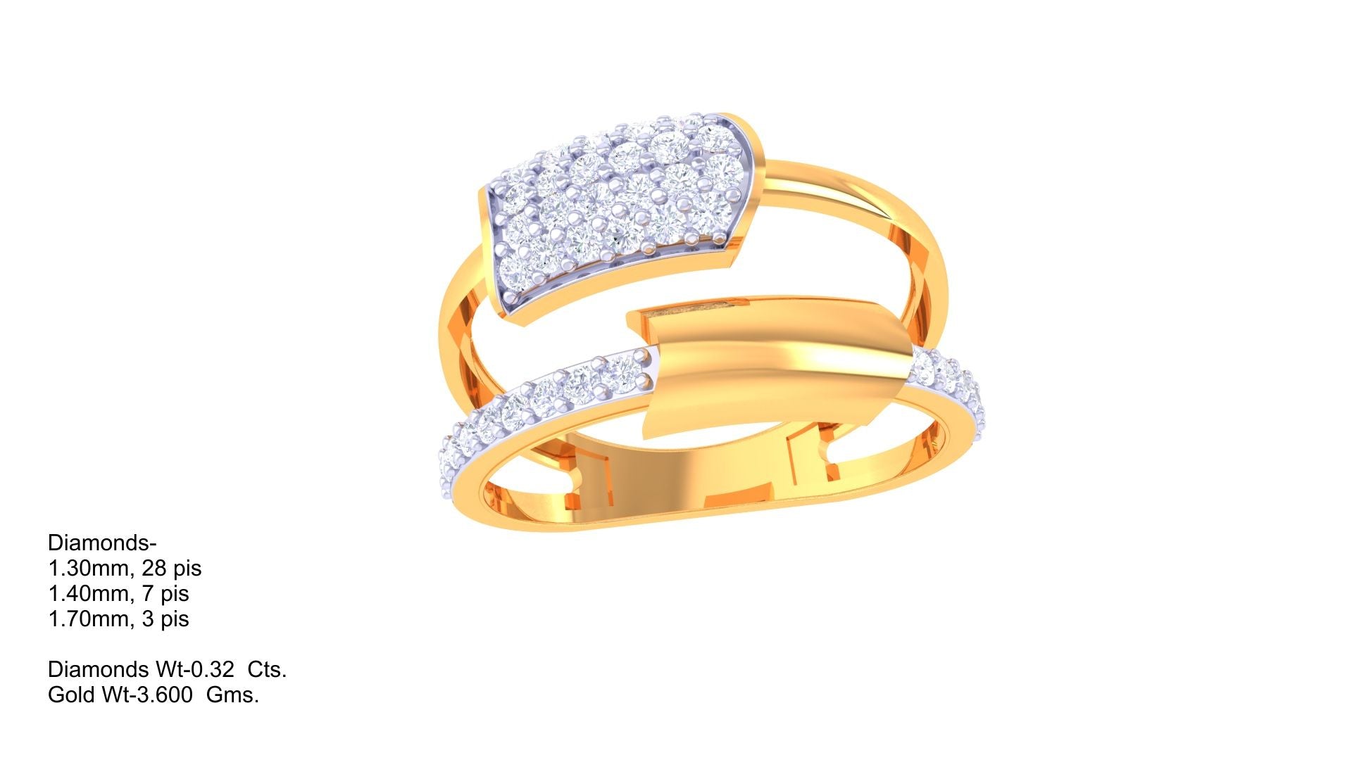 Dual Row Radiance Cluster Band Ring