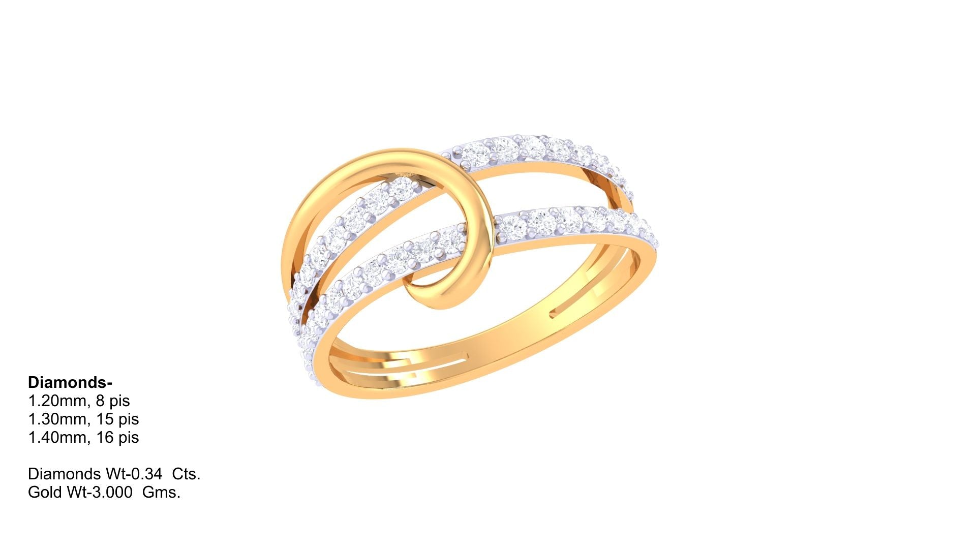 Orbitline Glimmer Gold Ring