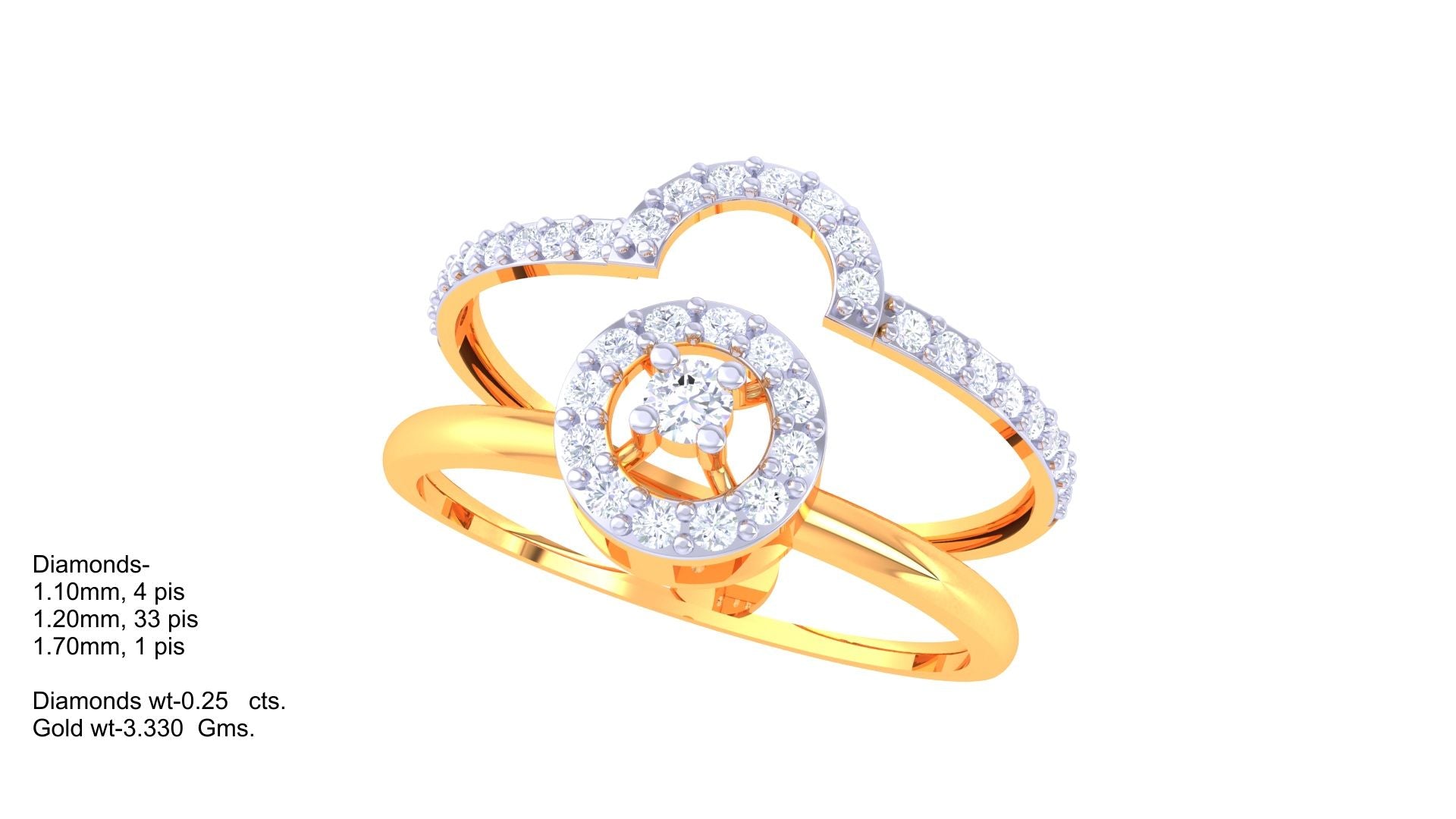 Celestial Circle Double Shank Ring