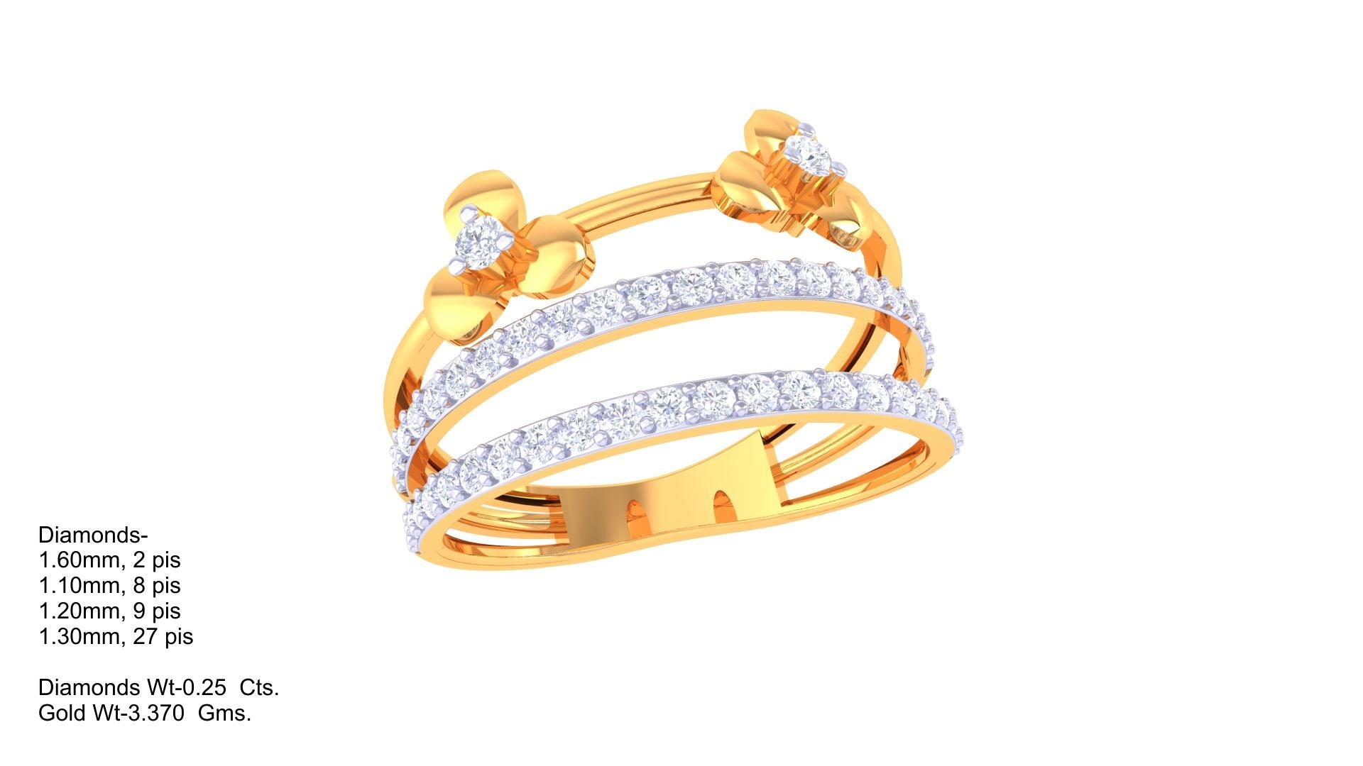 Diamond Blossom Modern Stack Ring