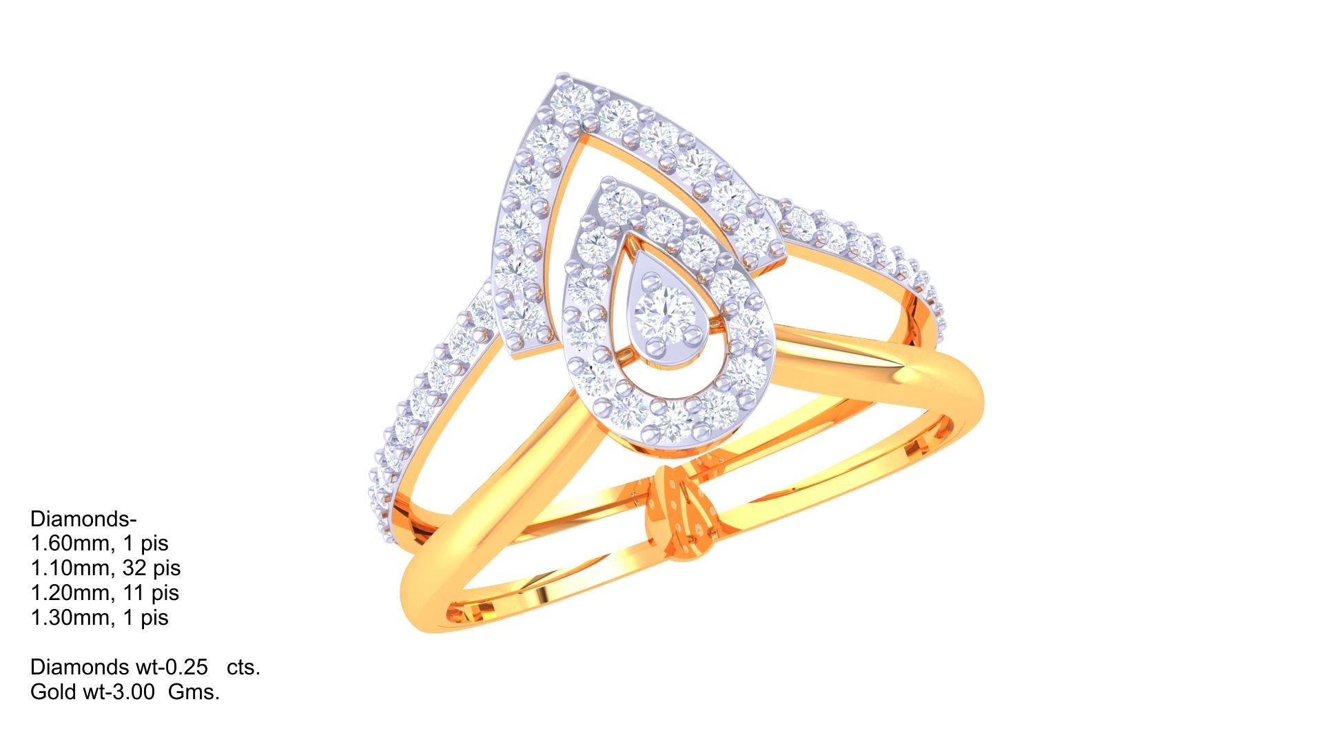 Teardrop Radiance Halo Band Ring