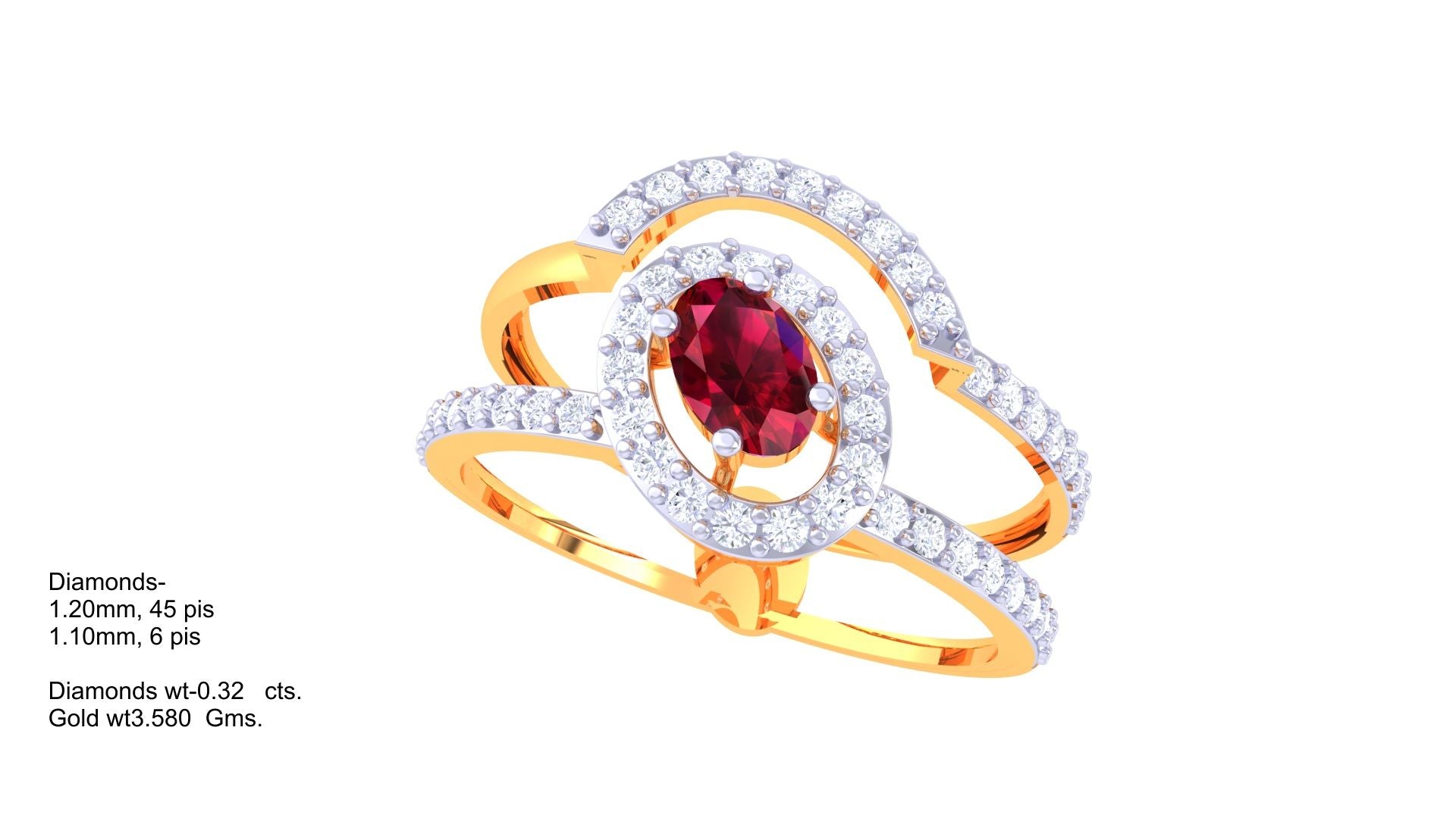 Ruby Embrace Halo Designer Ring