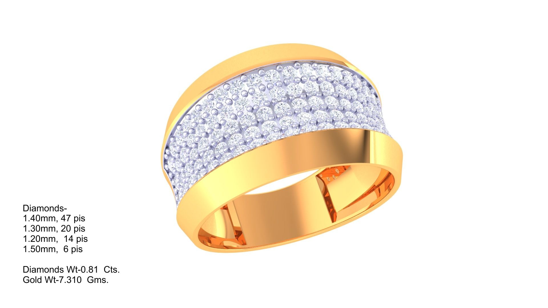 Modern Stripe Sparkle Designer Ring