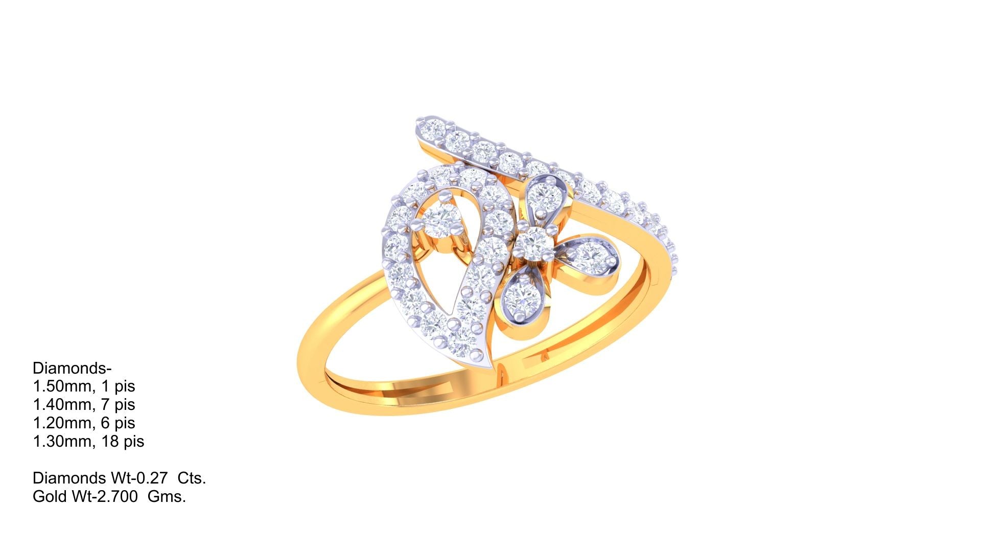 Cursive Sparkle Diamond Accent Ring