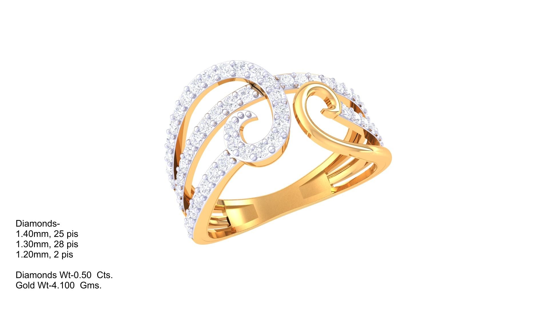 Curluxe Gleam Spiral Statement Ring