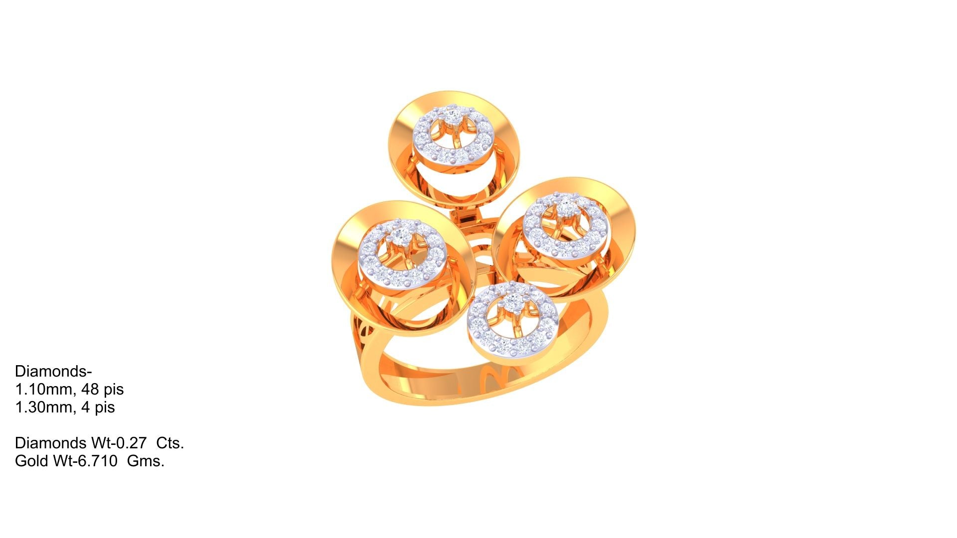 Triple Aura Cluster Diamond Ring