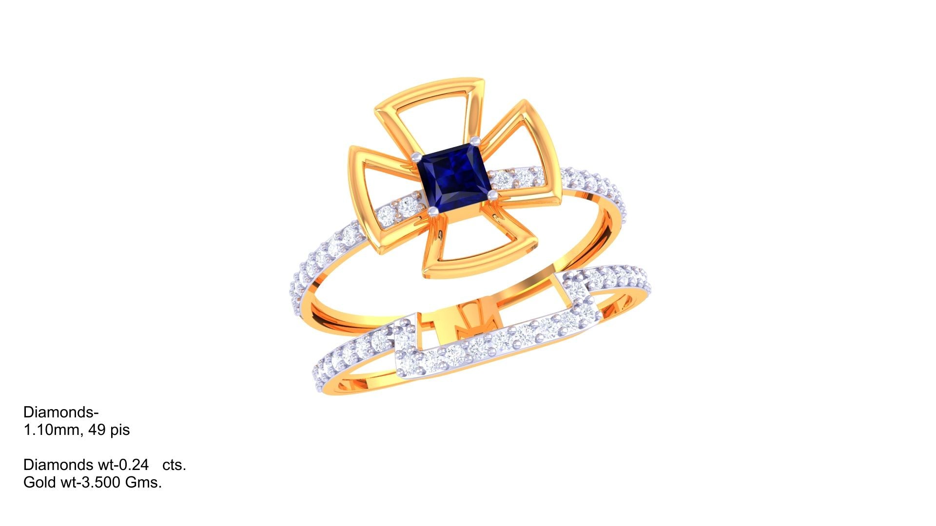 Regal Axis Sapphire Halo Ring