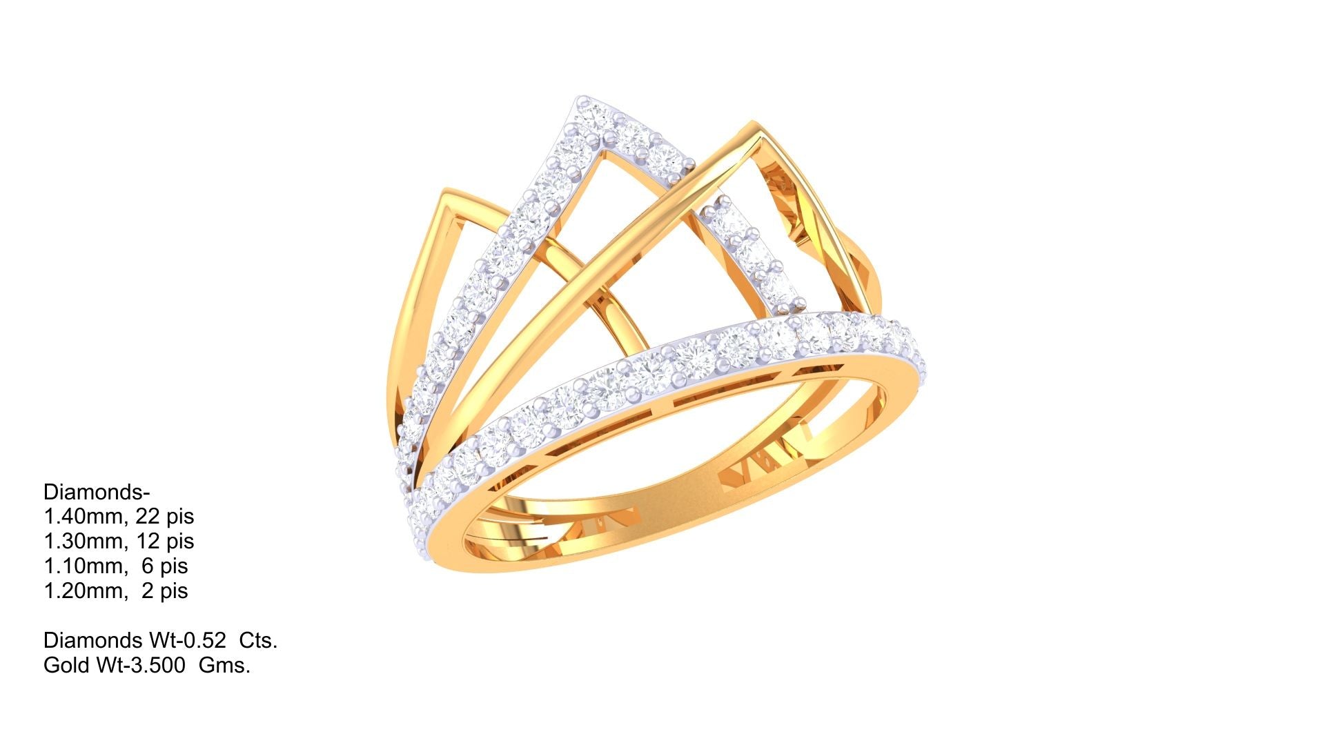 Matrix Gleam Multirow Designer Ring
