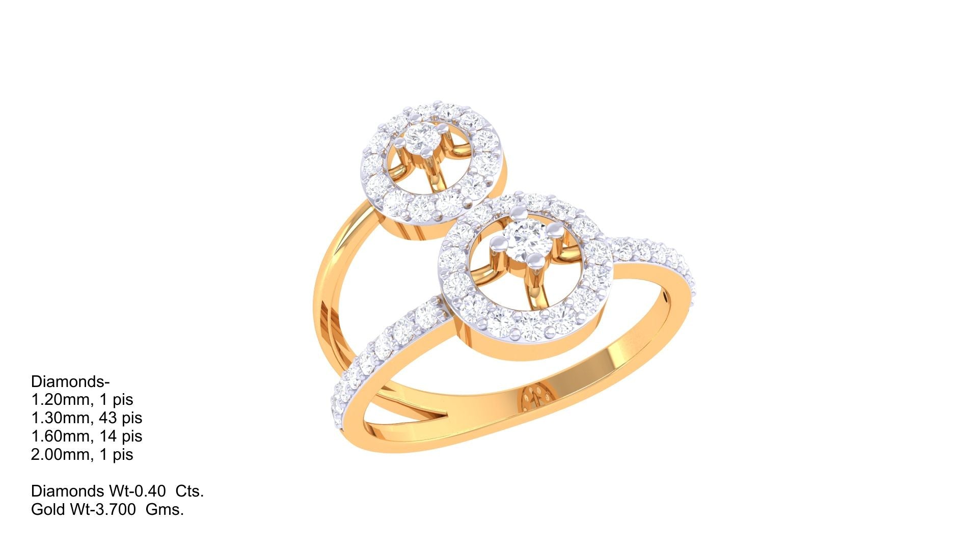 Twinned Circles Diamond Accent Ring