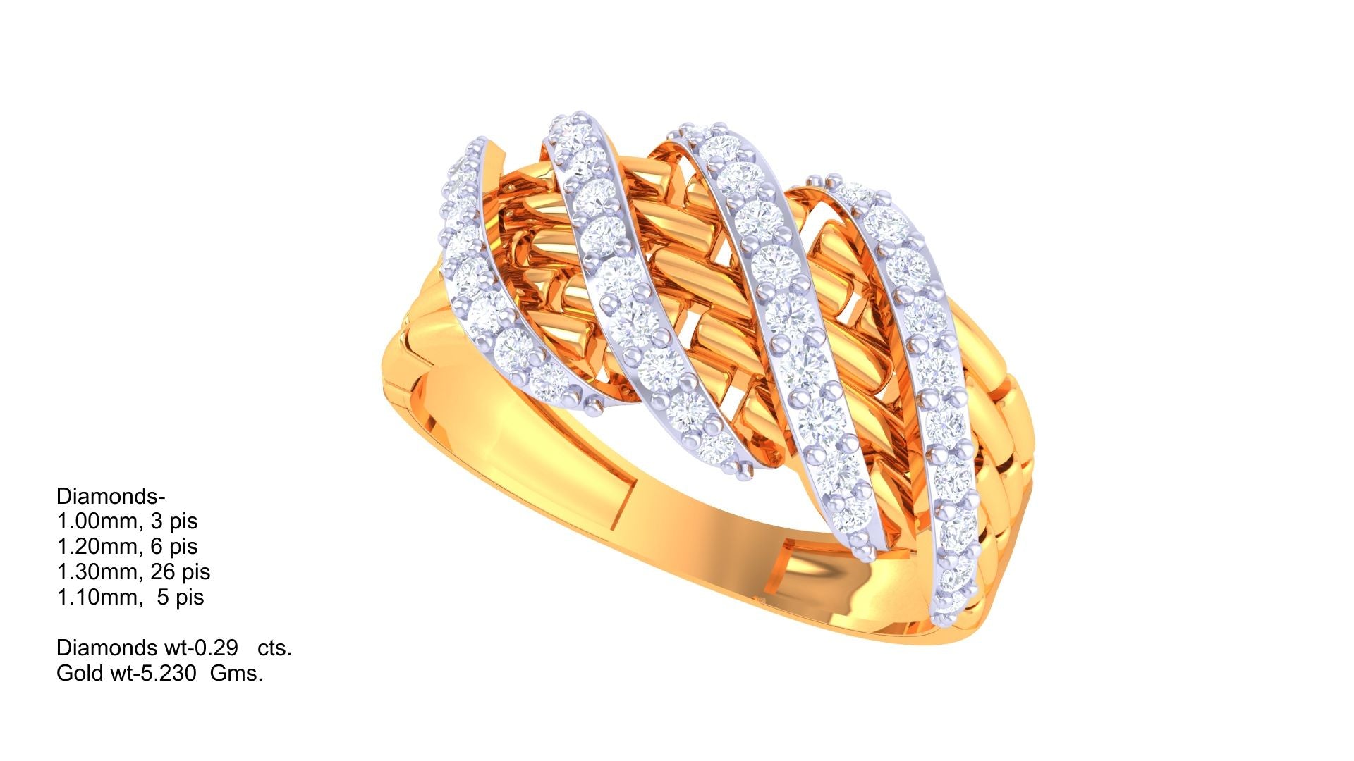 Radiant Crest Intertwined Band Ring