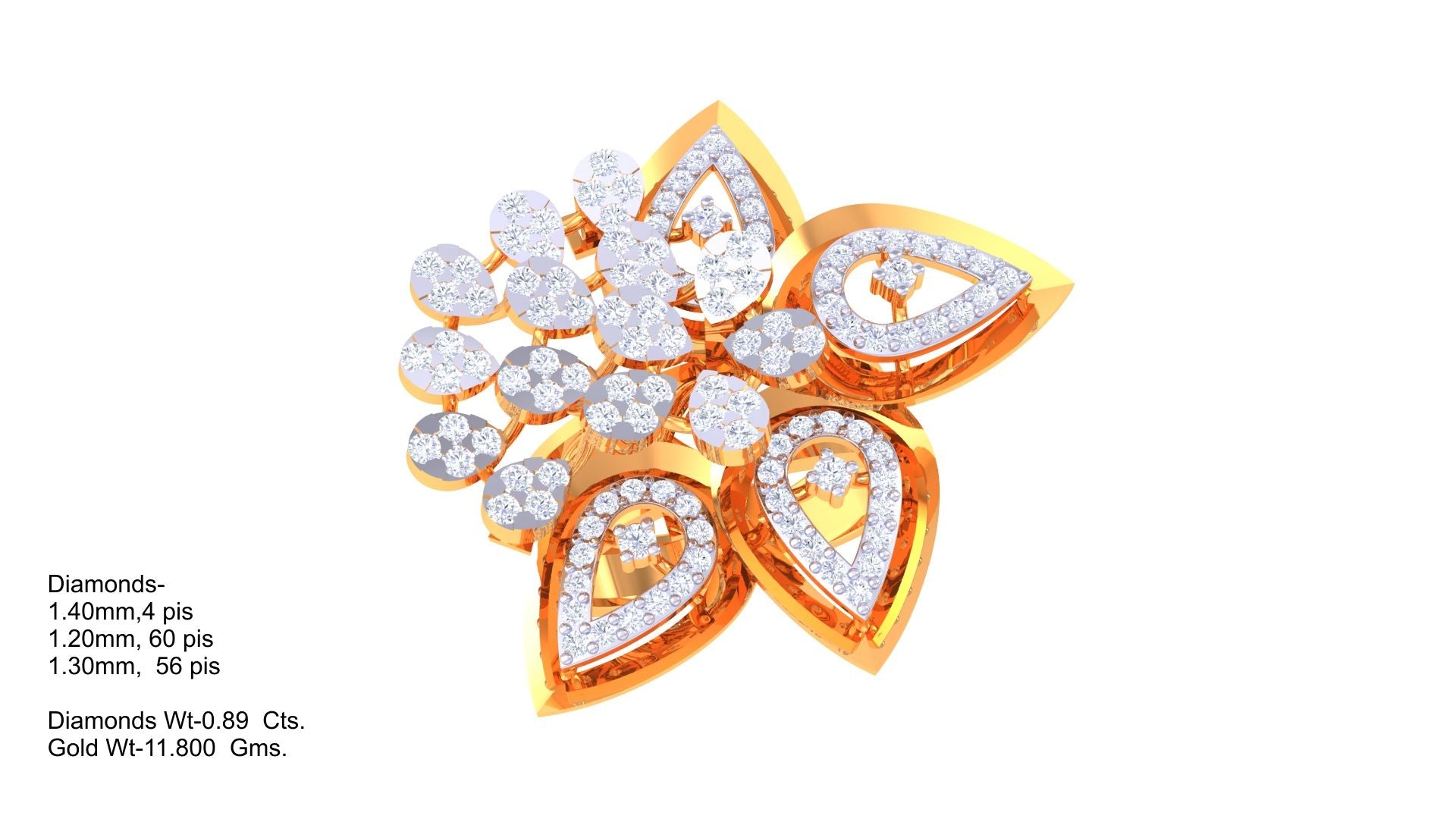 Flower And Petal DIamond Ring