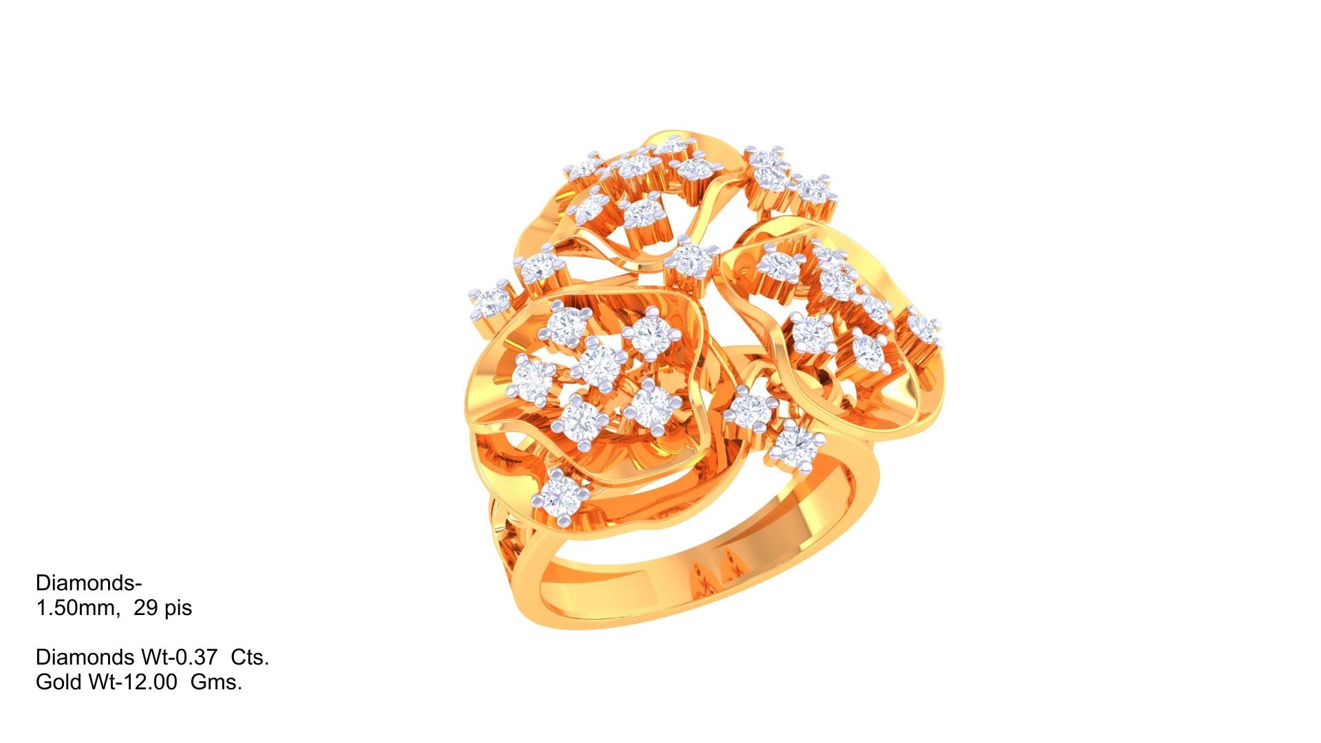 Radiant Vinework Sparkle Band Ring