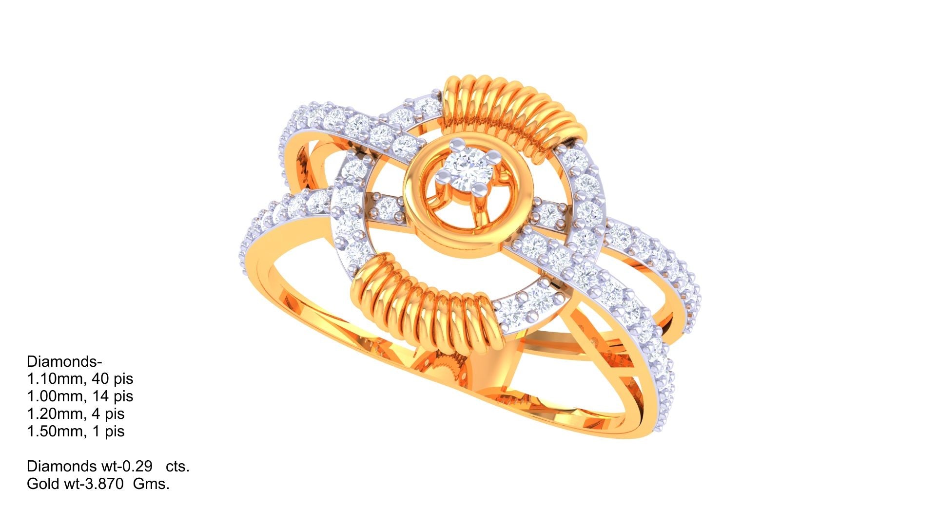 Intricate Crown Centerpiece Band Ring