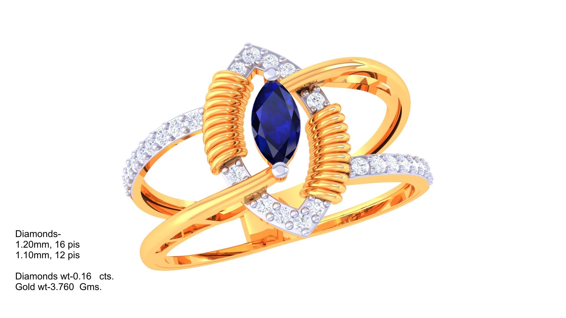Blue Stone Aura Everyday Band Ring