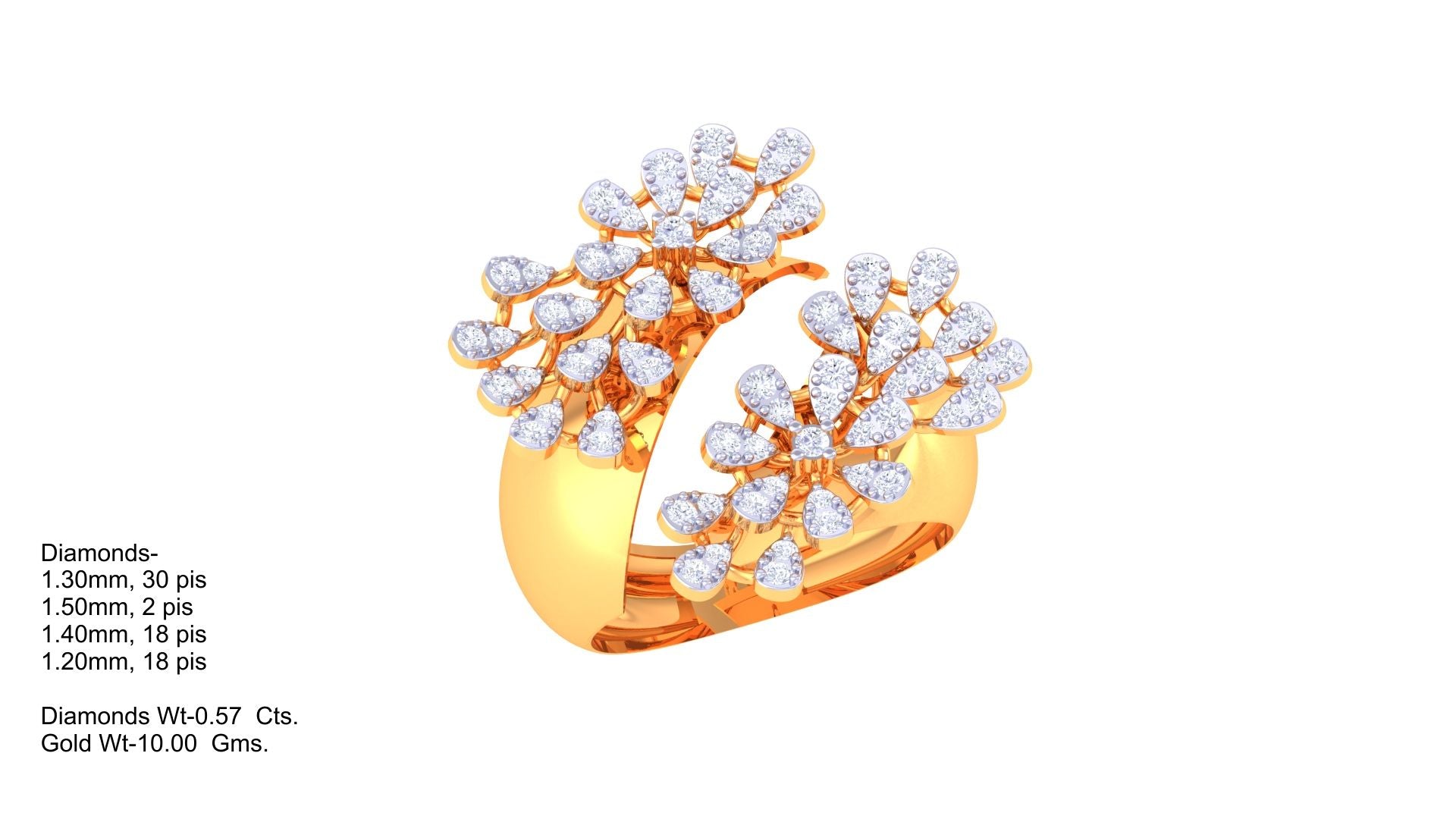 Branching Petal Harmony Statement Ring