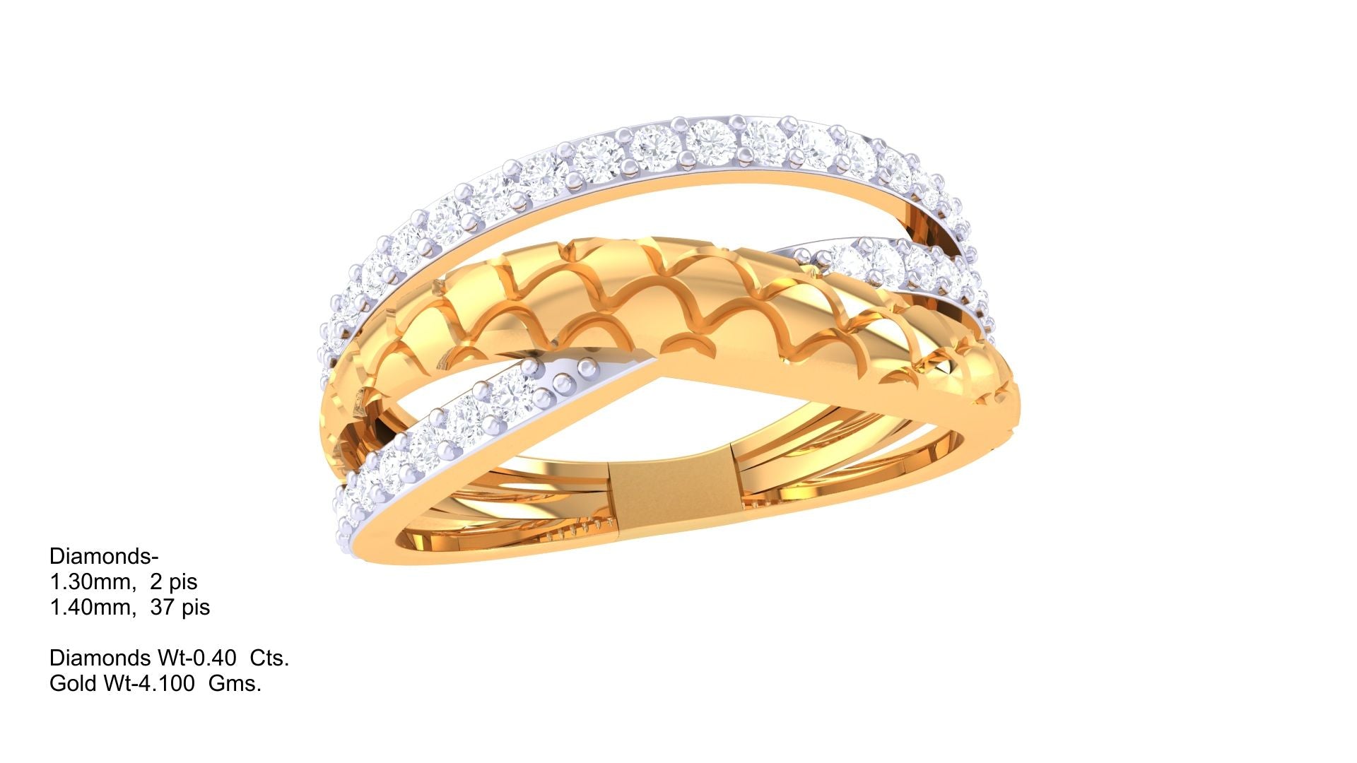 Serpentine Luxe Diamond Gold Ring