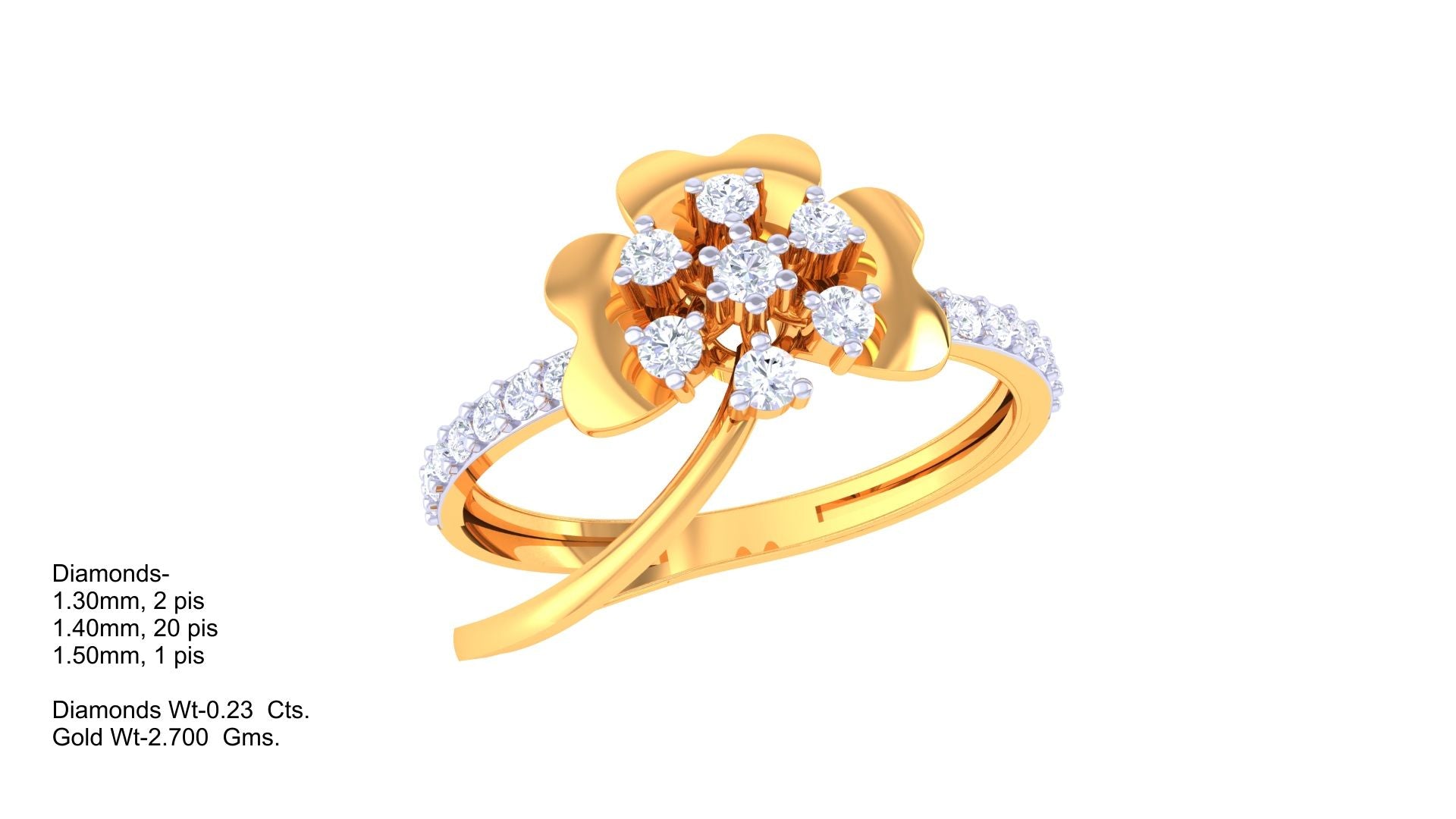 Golden Blossom Harmony Statement Ring
