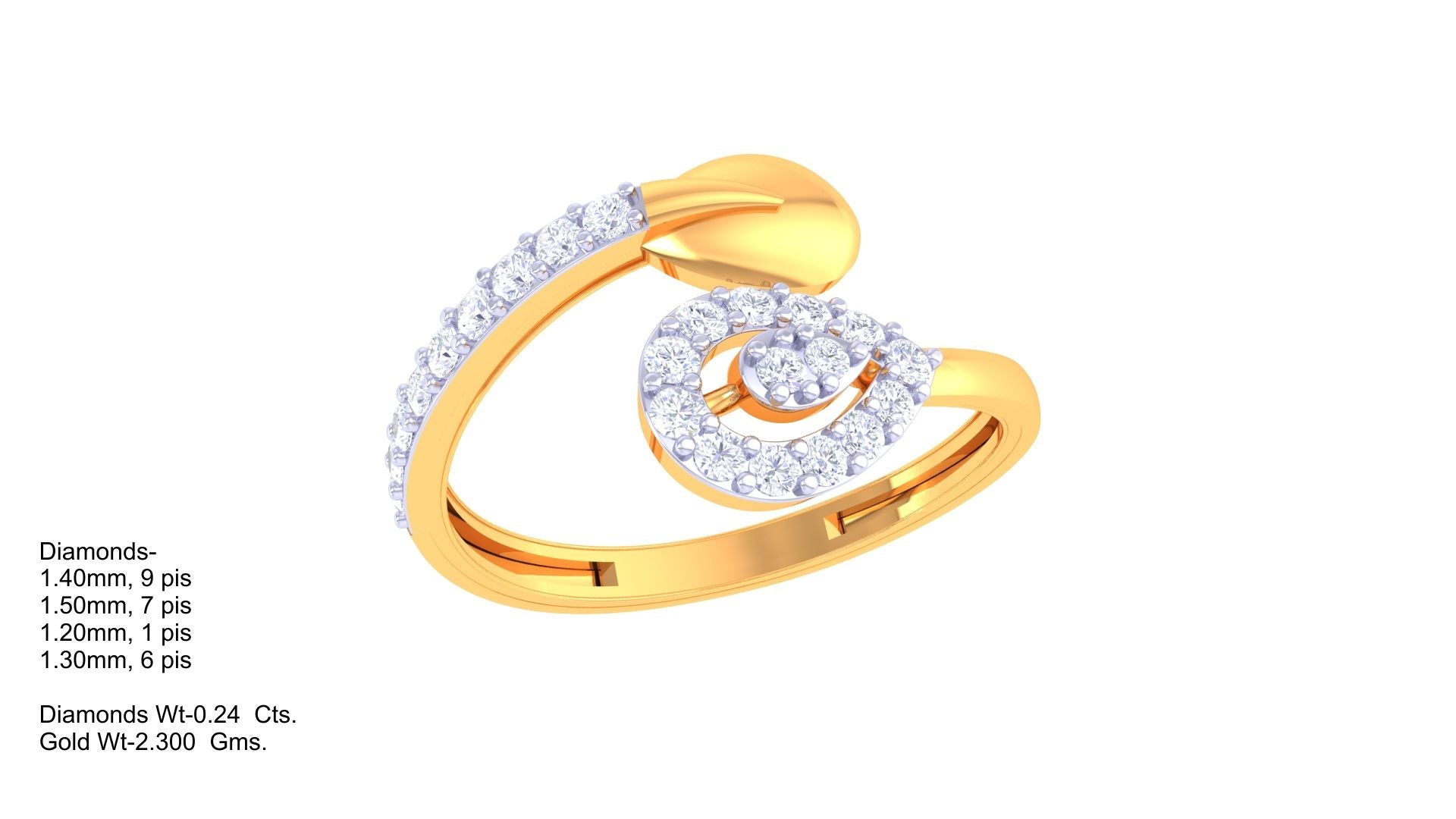 Contemporary Trine Pavé Band Ring