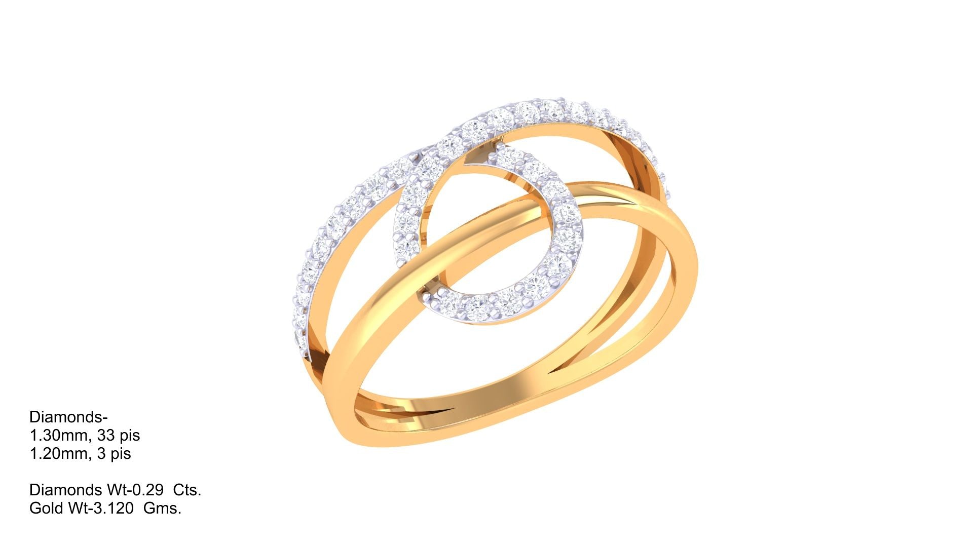 Circlique Gleam Dual Band Ring