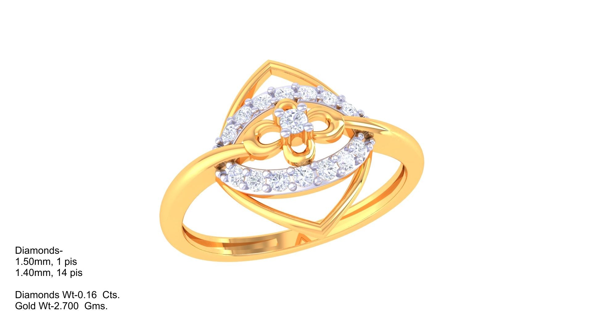 Golden Prism Cluster Statement Ring