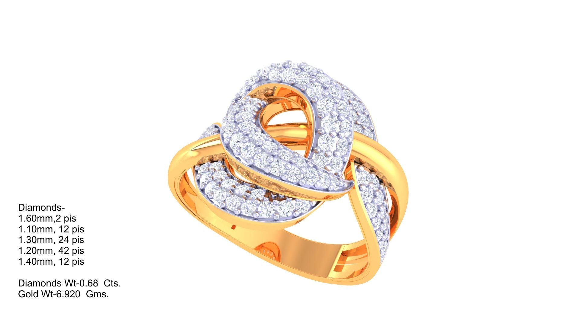 Elegant Infinity Diamond Statement Ring