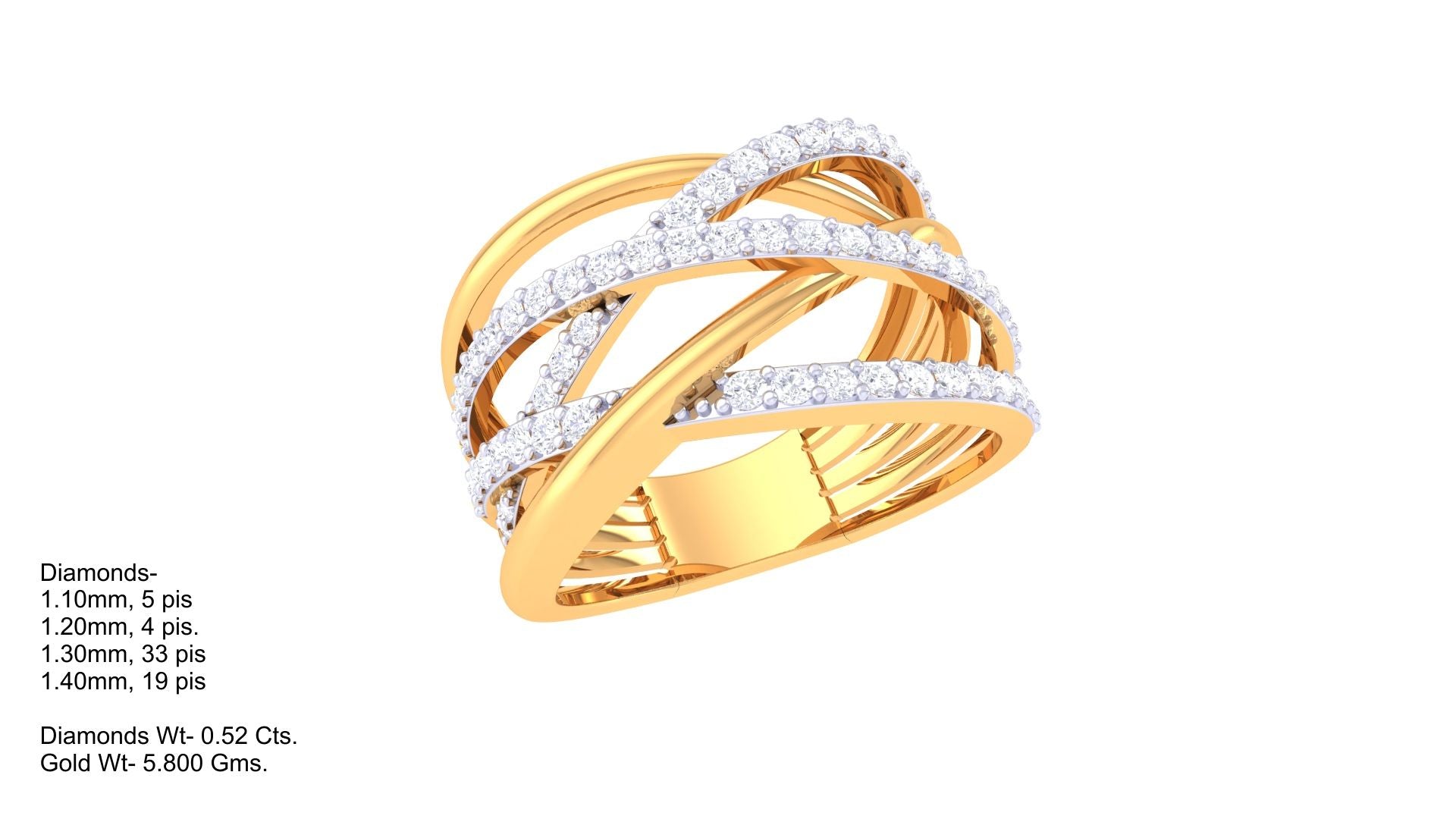 Solar Flare Ribboned Diamond Ring