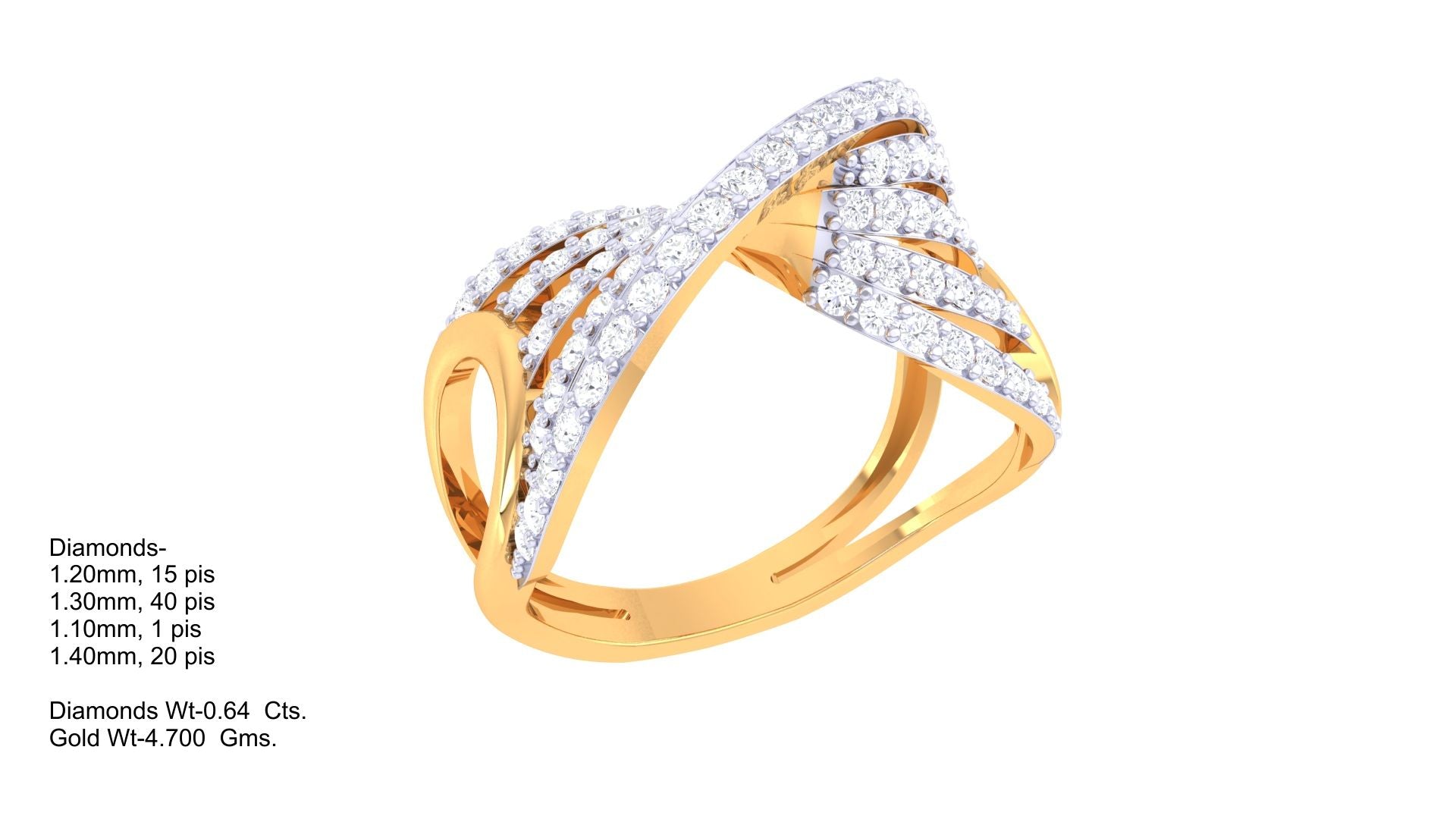 Modern X-Band Sparkle Statement Ring