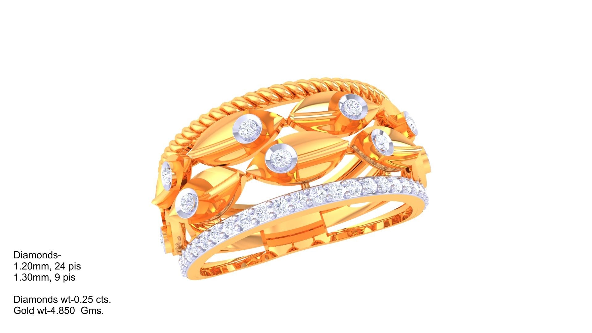 Marquise Rope Layered Sparkle Ring