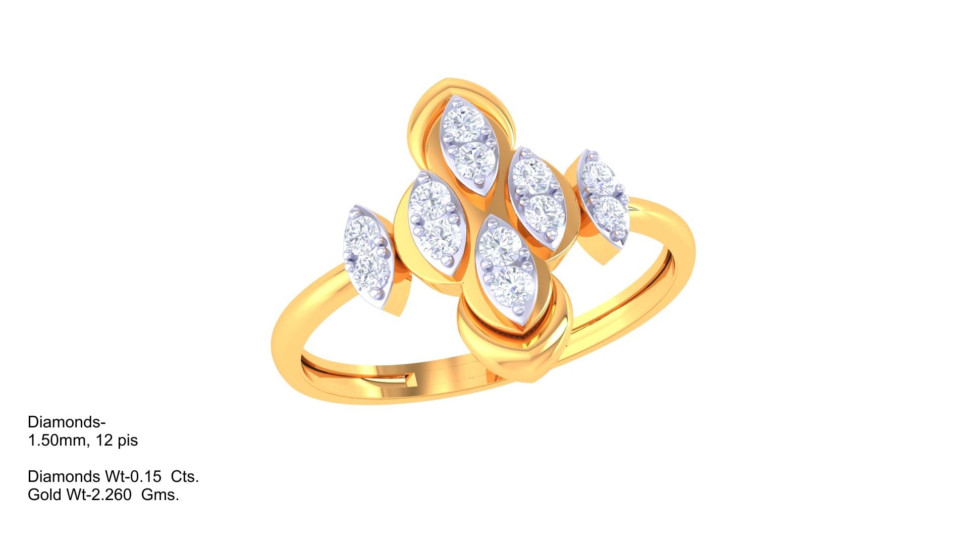 Elegant Marquise Cluster Accent Ring