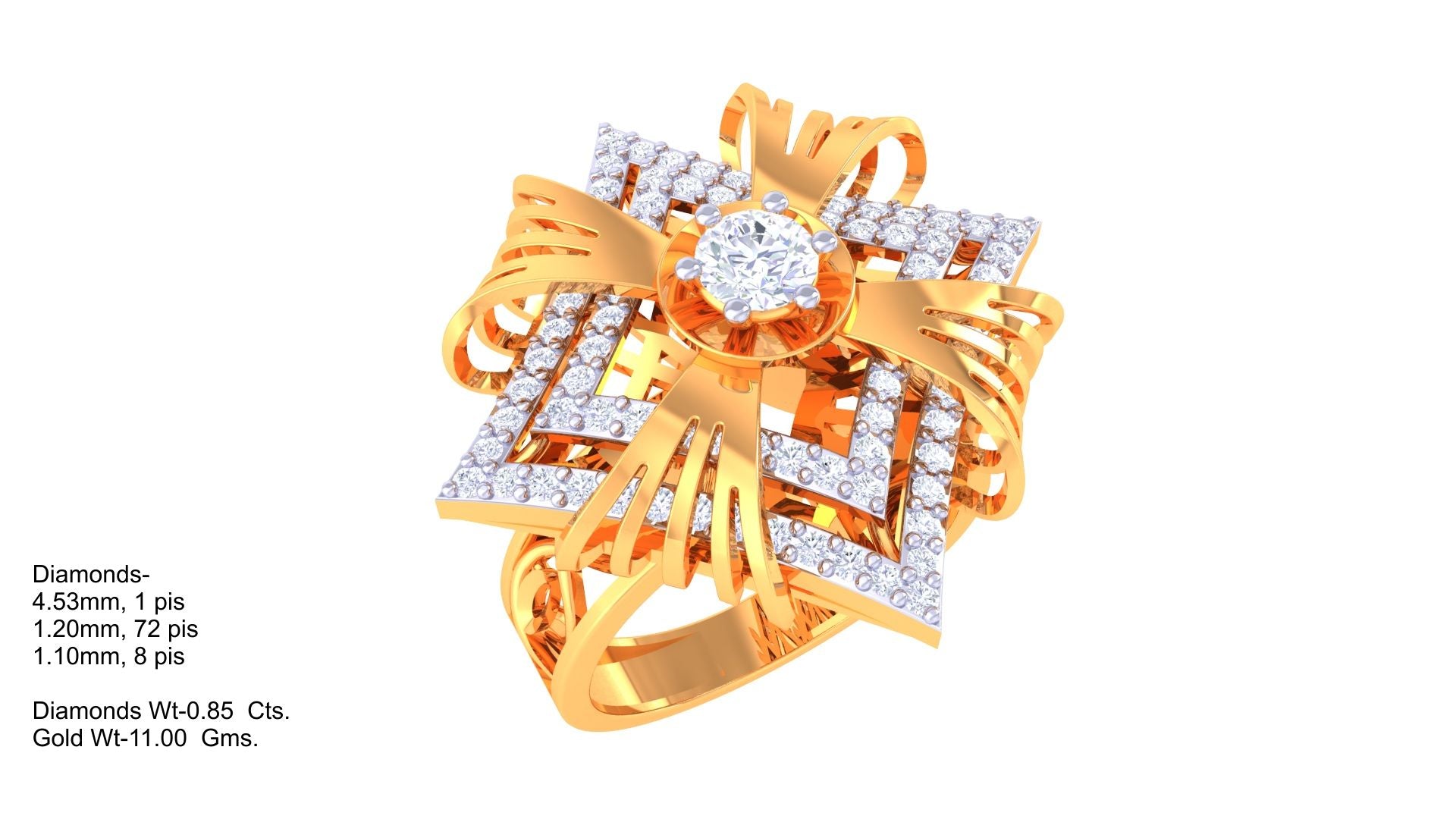 Luxura Square Cluster Designer Ring