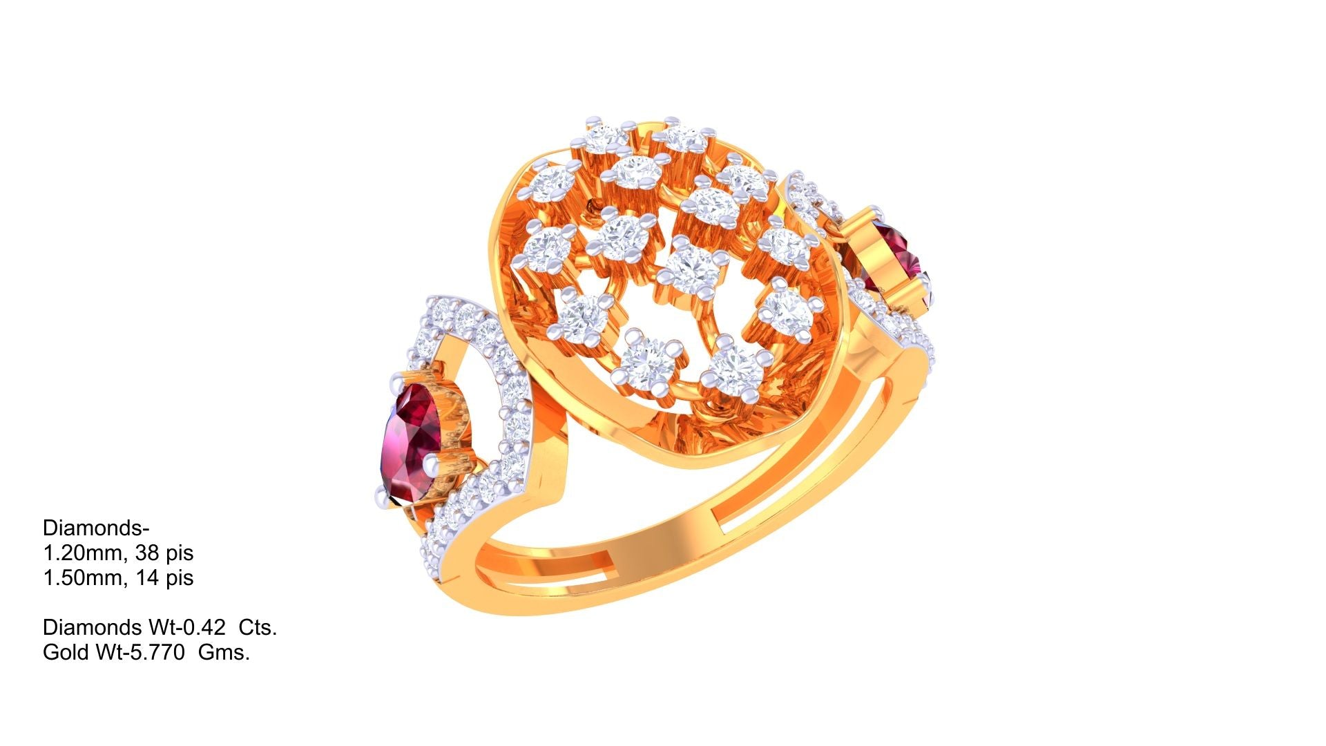 Intricate Net Sparkle Statement Ring