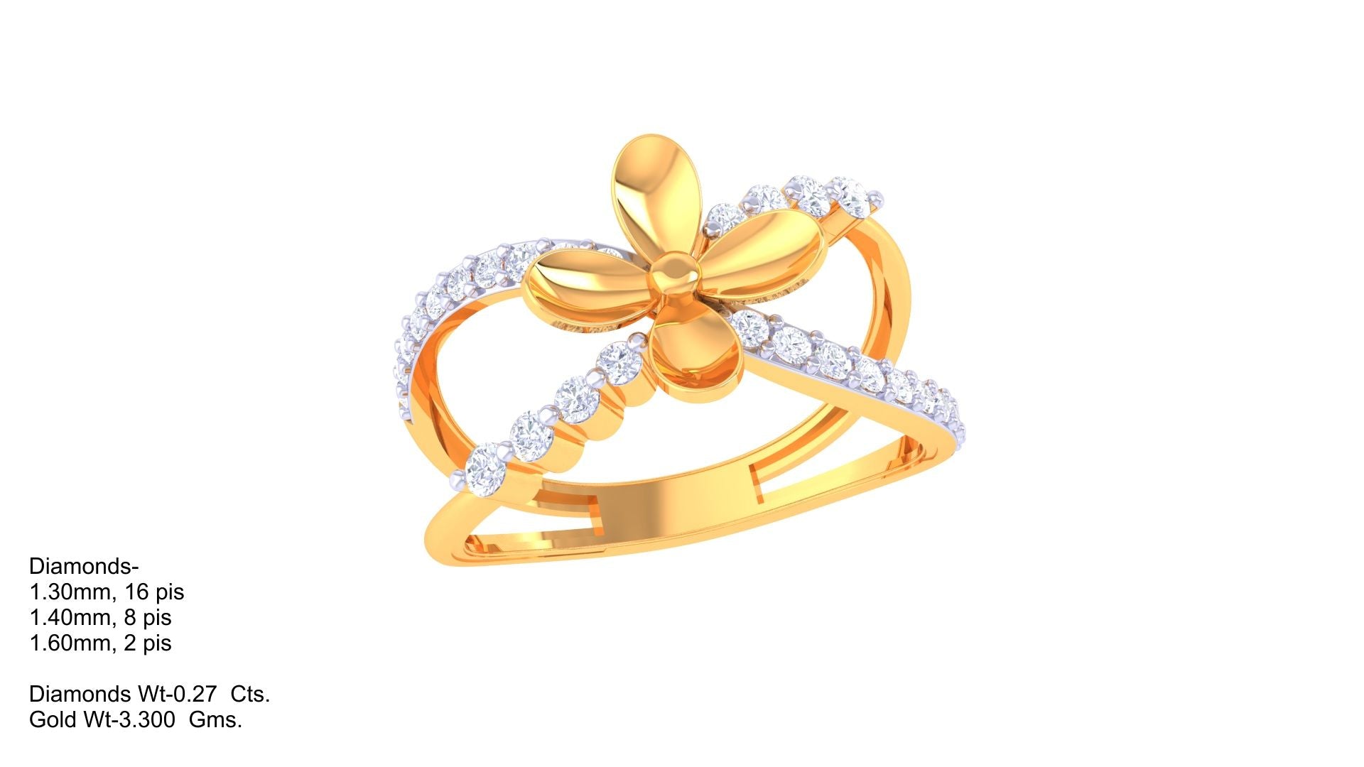 Elegant Flowerline Signature Band Ring