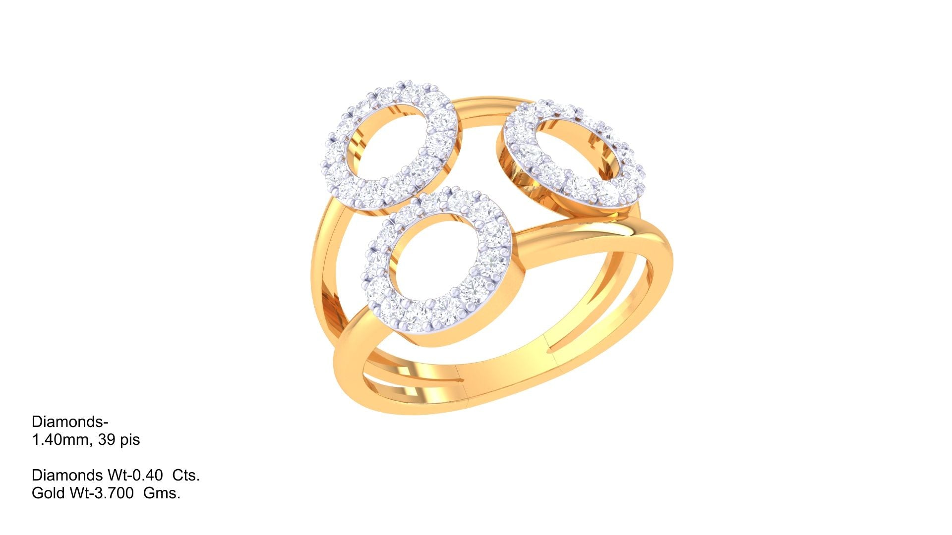 Triple Orbit Diamond Accent Ring