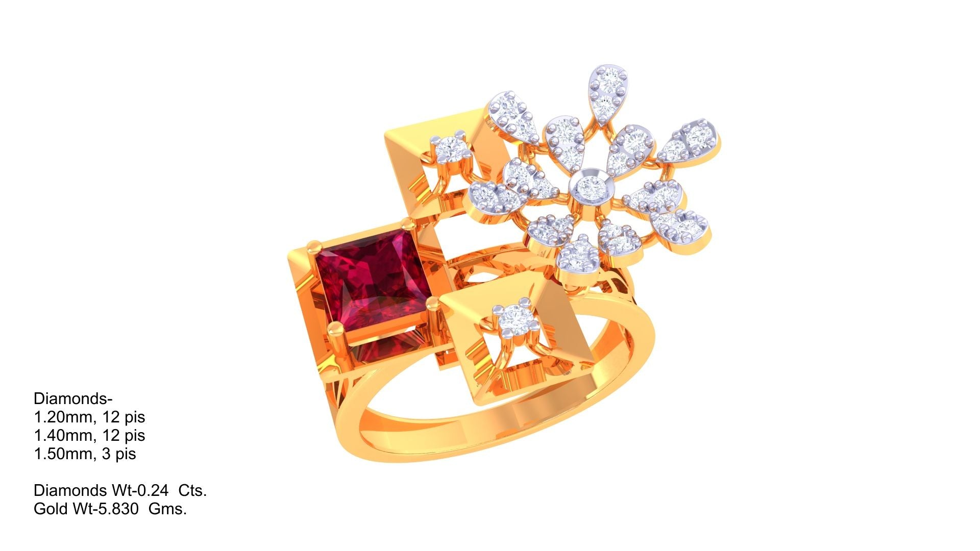 Artisan Ruby Sparkle Statement Ring