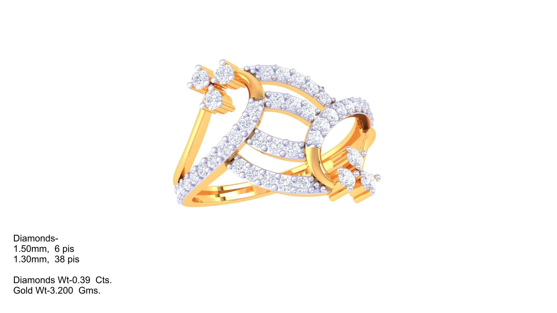 Radiant Flow Multirow Accent Ring