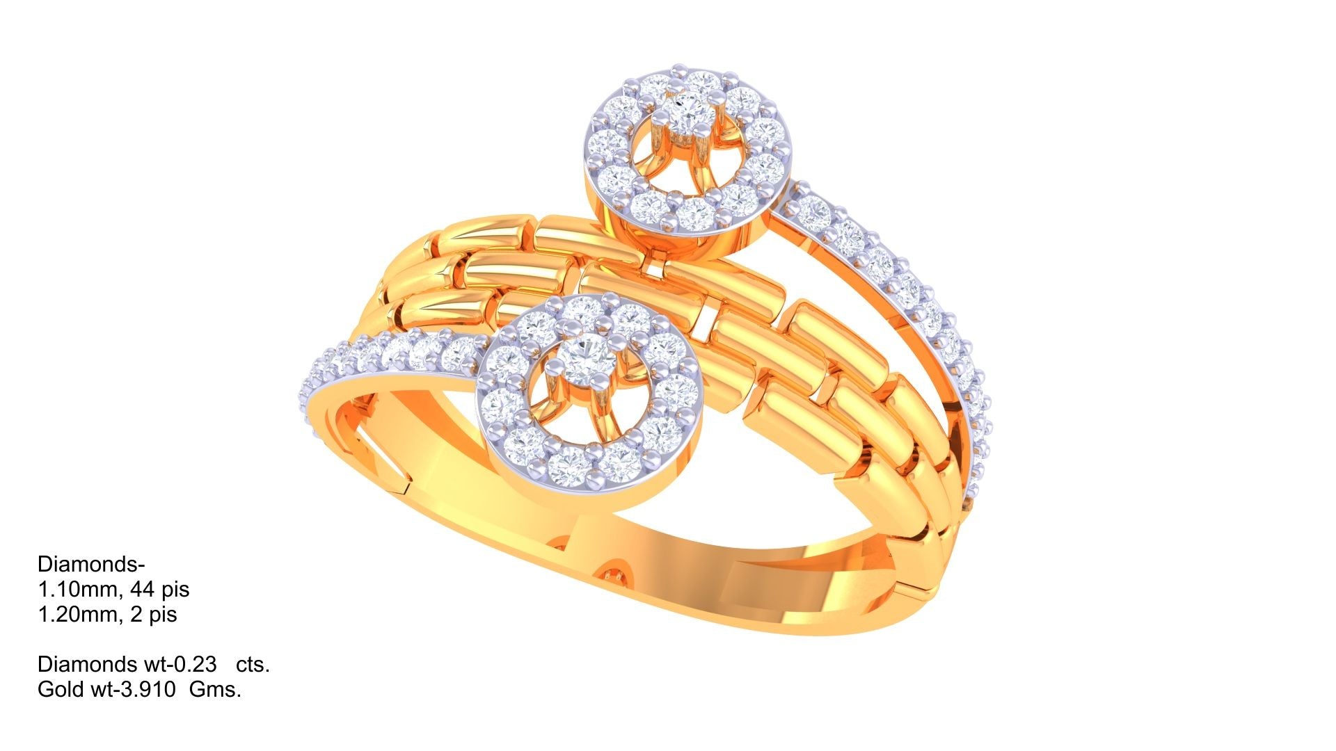 Dual Orbit Sparkle Designer Ring