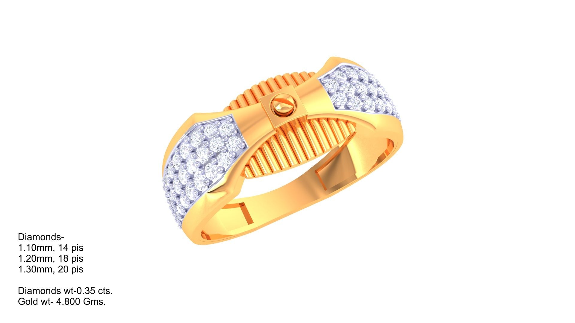 Textured Bow Diamond Cluster Ring