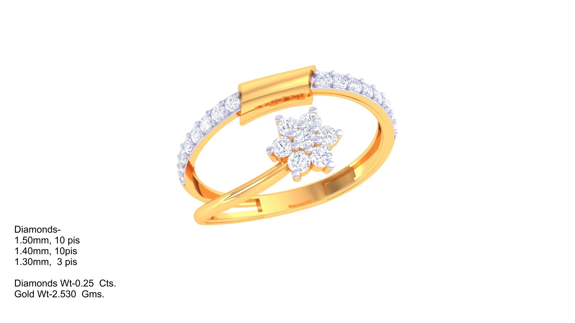 Petal Spark Accent Designer Ring