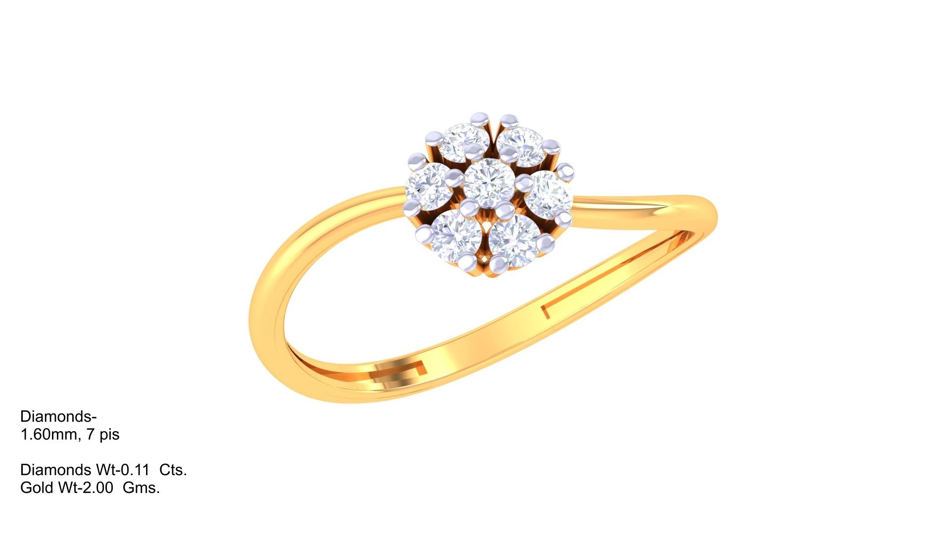 Celestial Blossom Sparkle Designer Ring