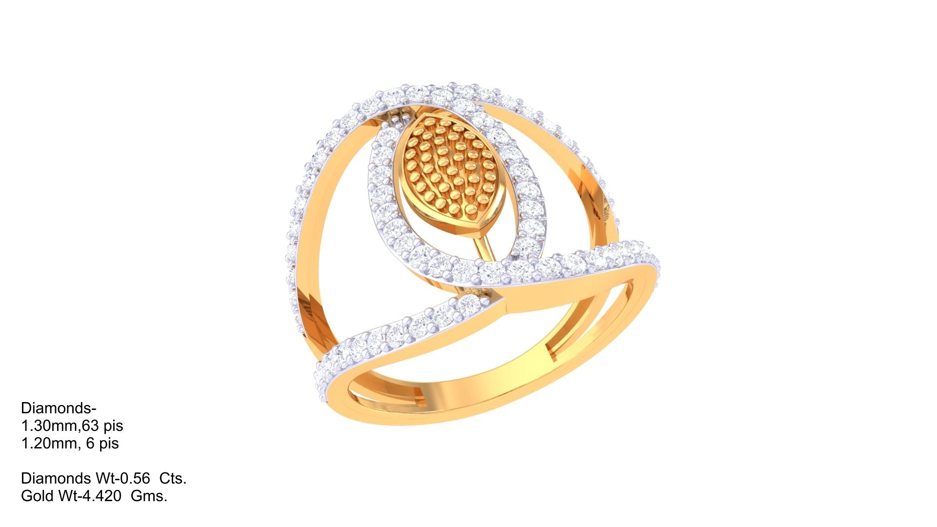 Curved Bloom Radiance Statement Ring