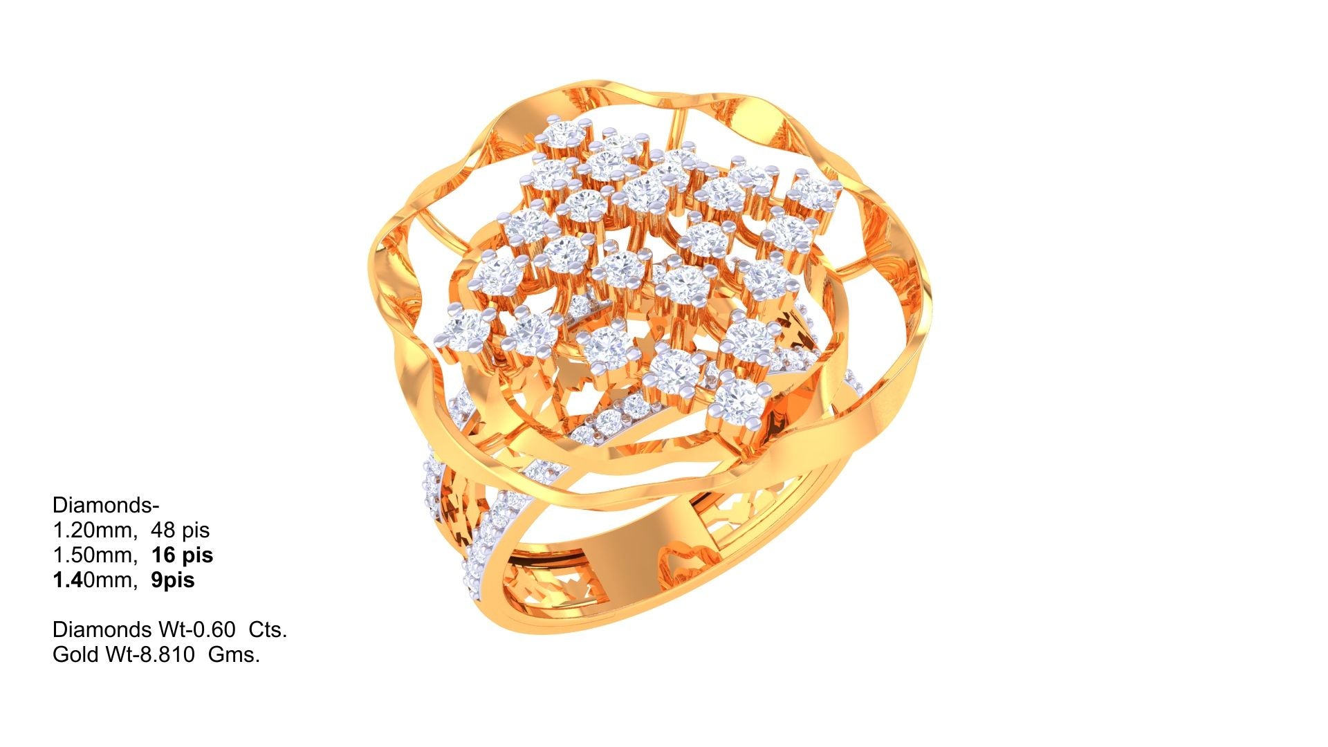 Elegant Bloom Mesh Band Ring