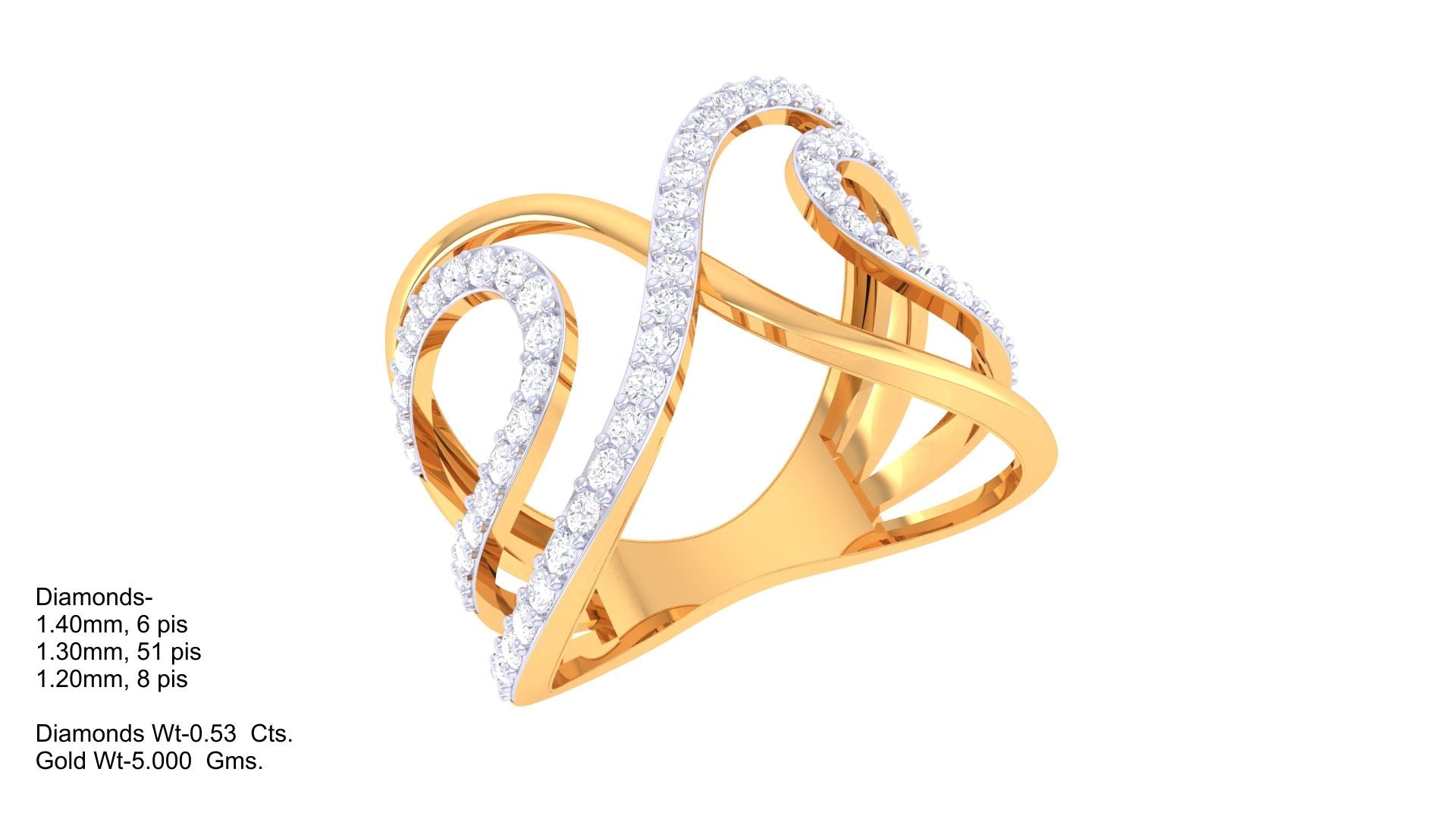 Radiant Rose Cascade Band Ring