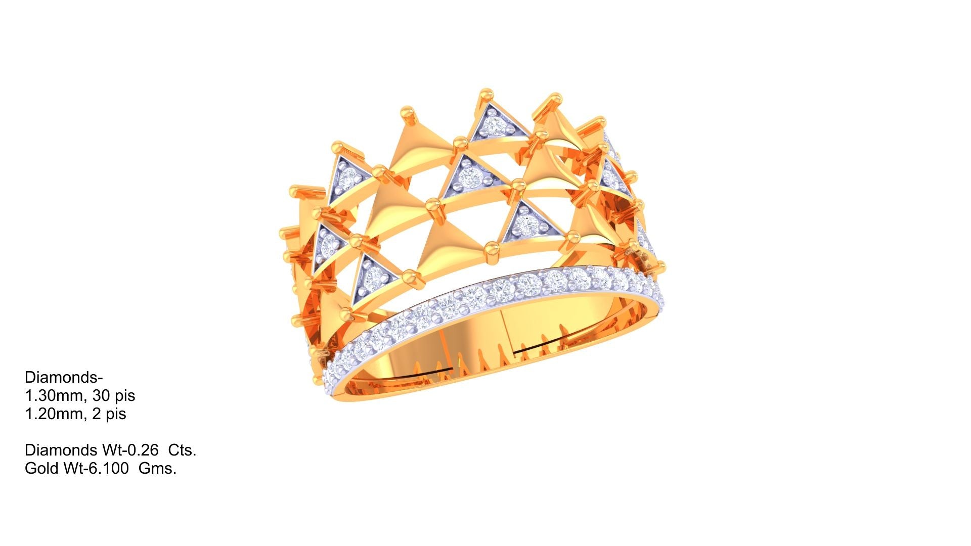 Crown Crest Diamond Accent Ring