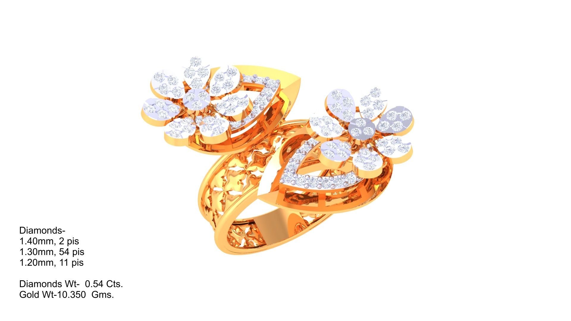 Elegant Twin Flower Accent Ring