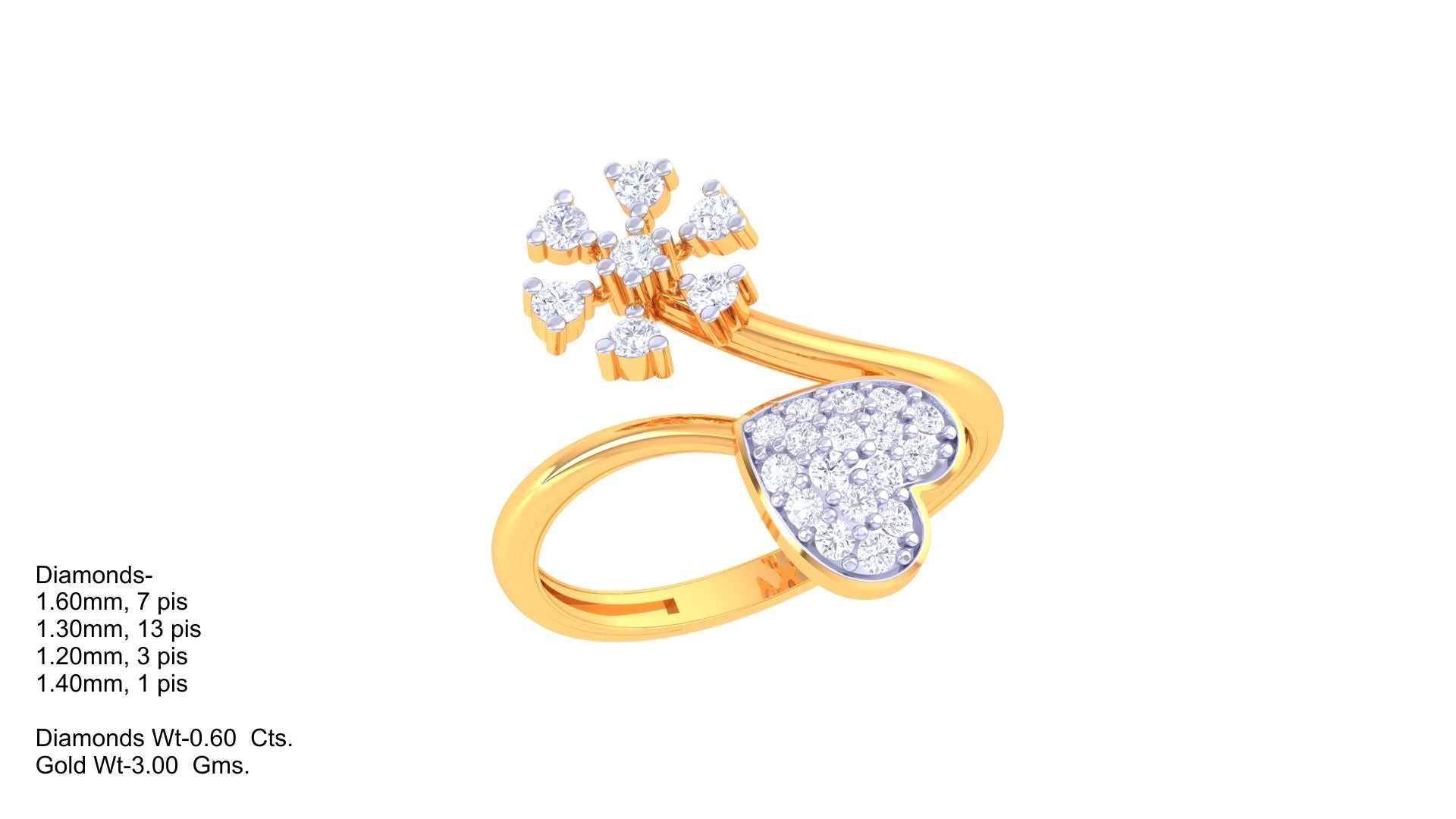 Heart and Blossom Harmony Ring