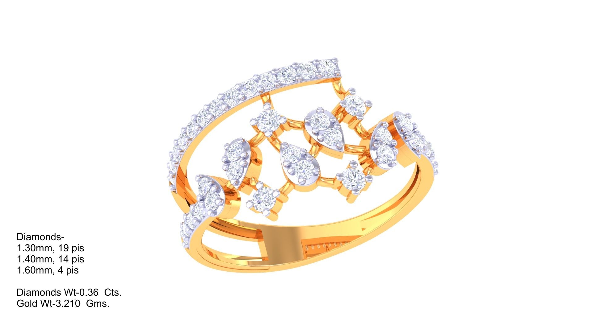 Radiant Drizzle Cluster Designer Ring